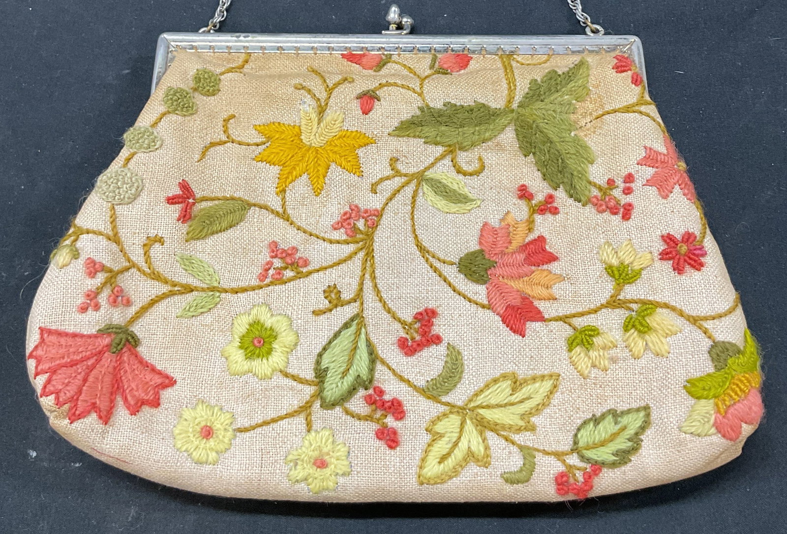 Vintage Needlepoint Floral Evening Clutch (1 of 9)