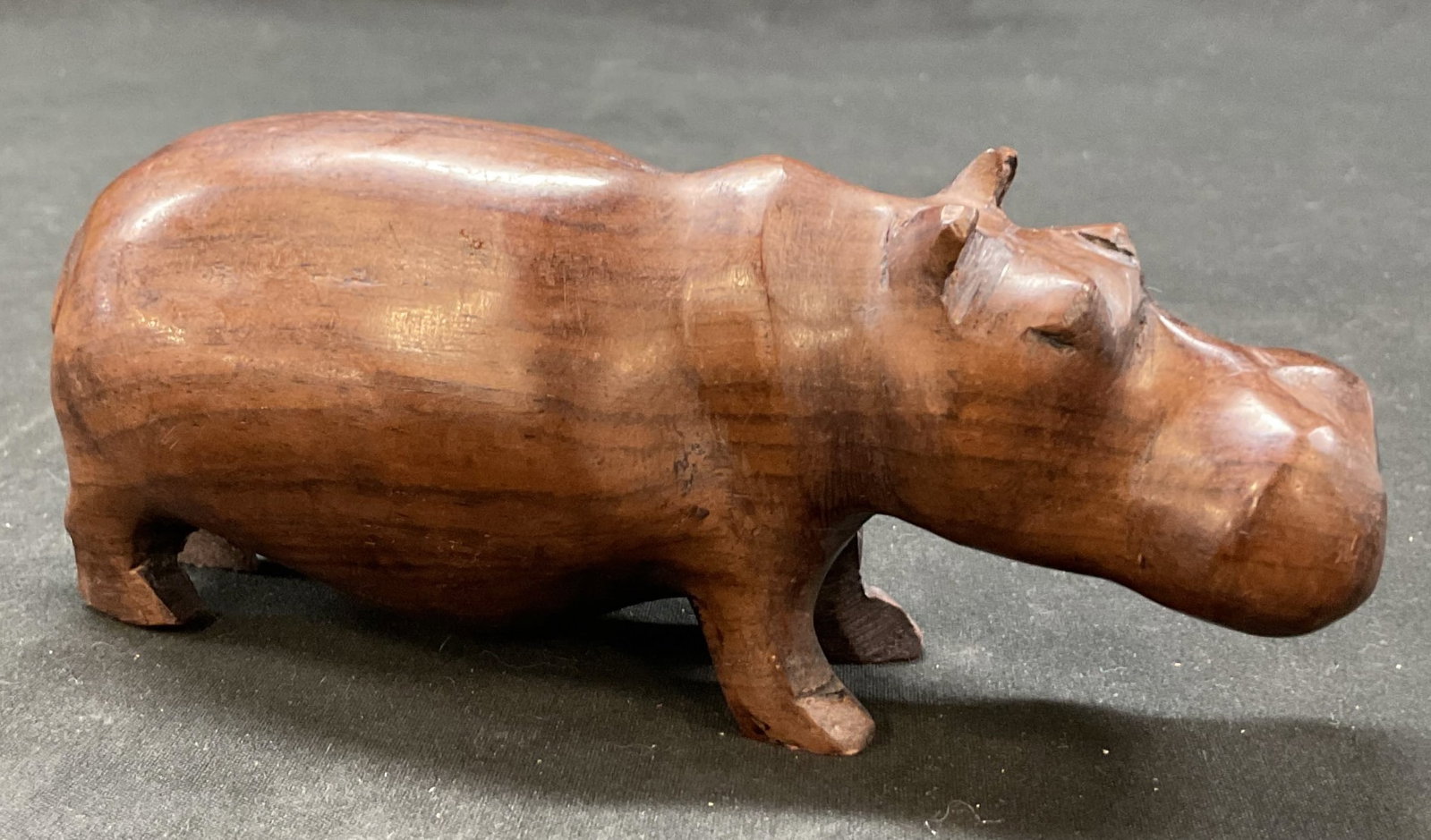 Vintage Hand Carved Wooden Hippopotamus Figure (1 of 6)