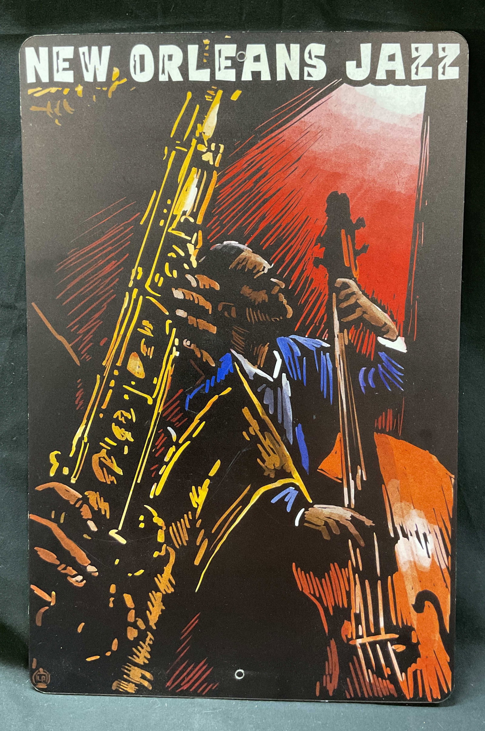 Lantern Press New Orleans Jazz Scratchboard Sign (1 of 7)