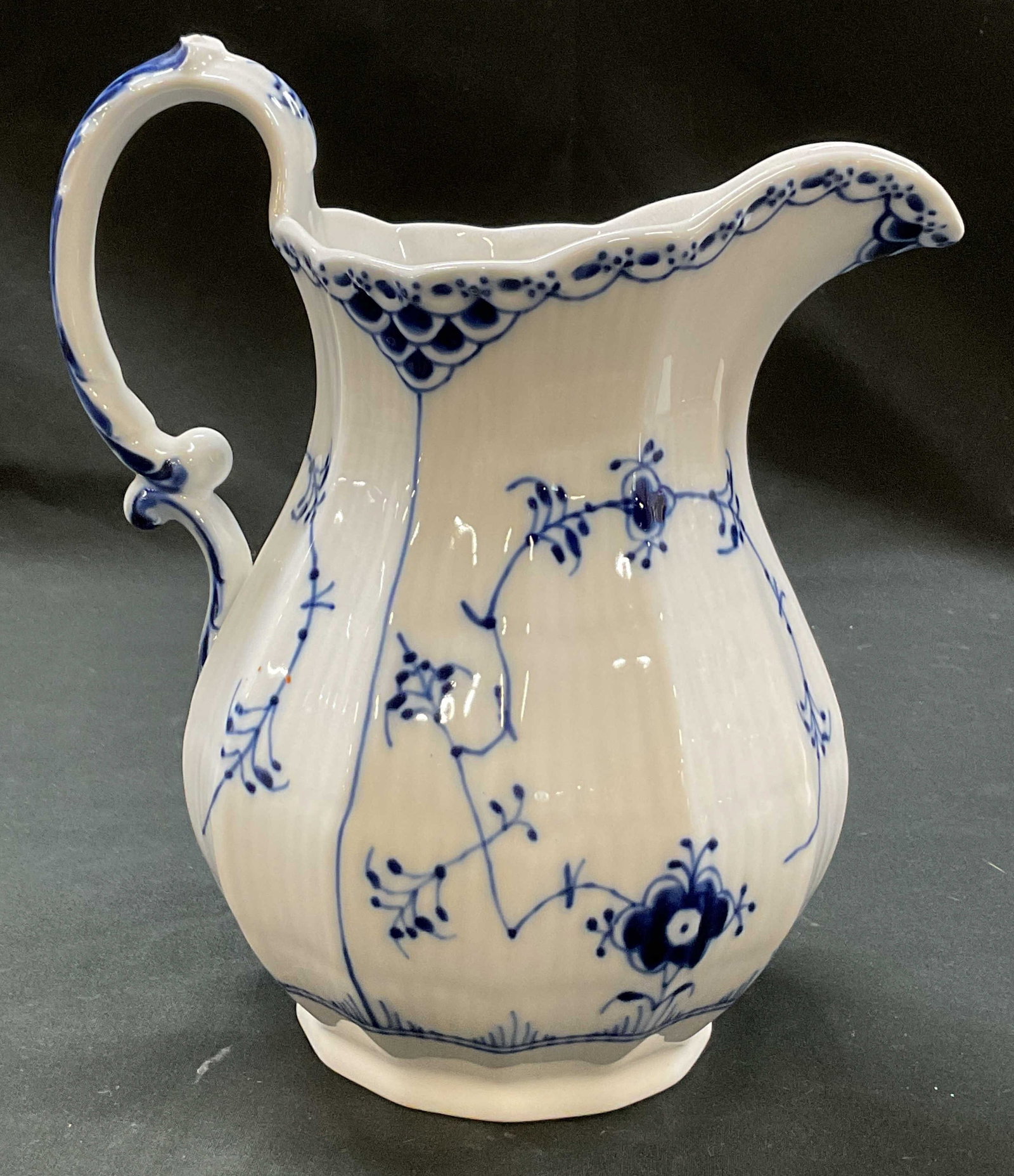 Royal Copenhagen Blue Fluted Half Lace Jug Denmark (1 of 8)