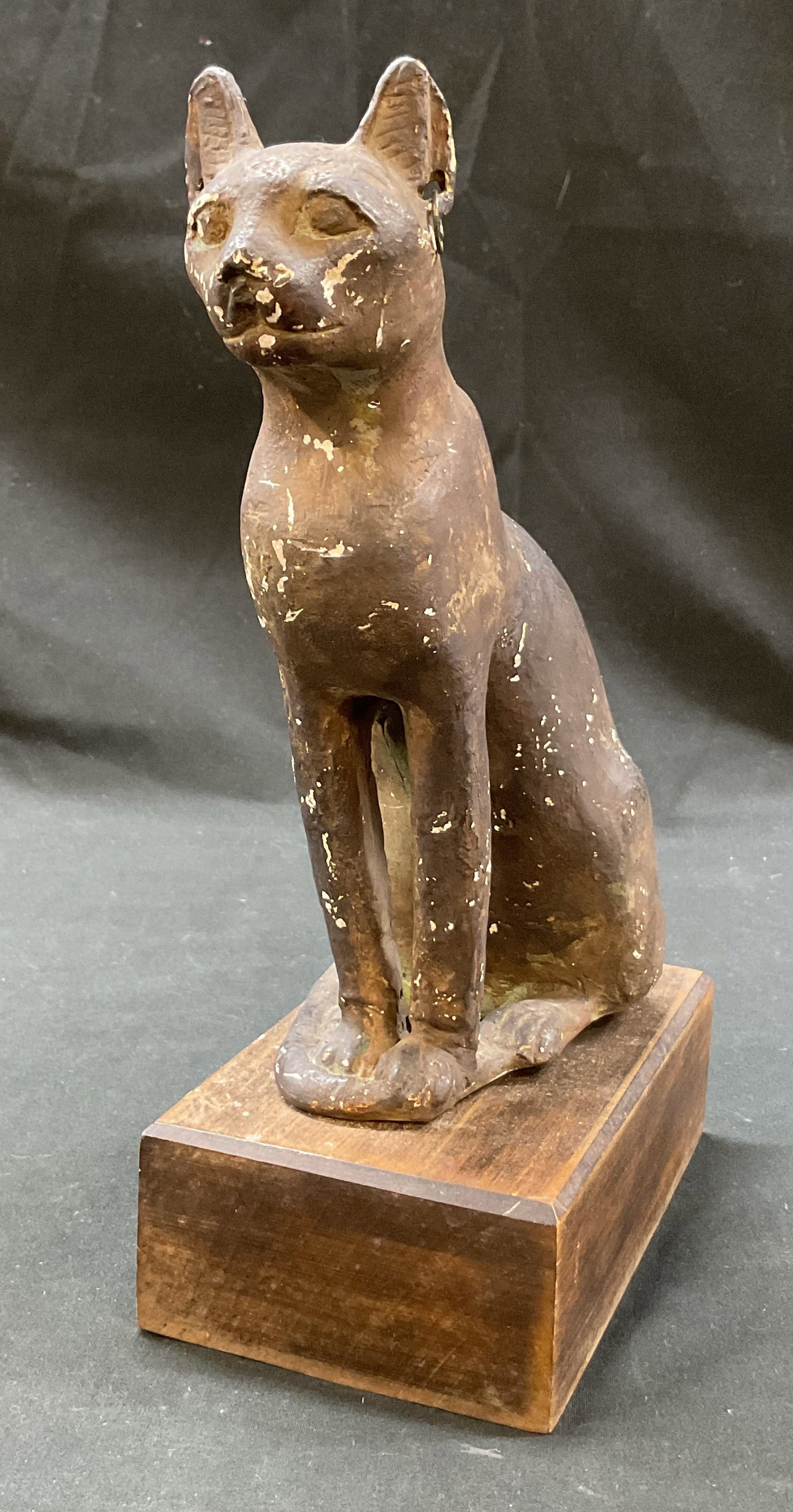 Egyptian Cat Bastet Figure On Wooden Base (1 of 8)