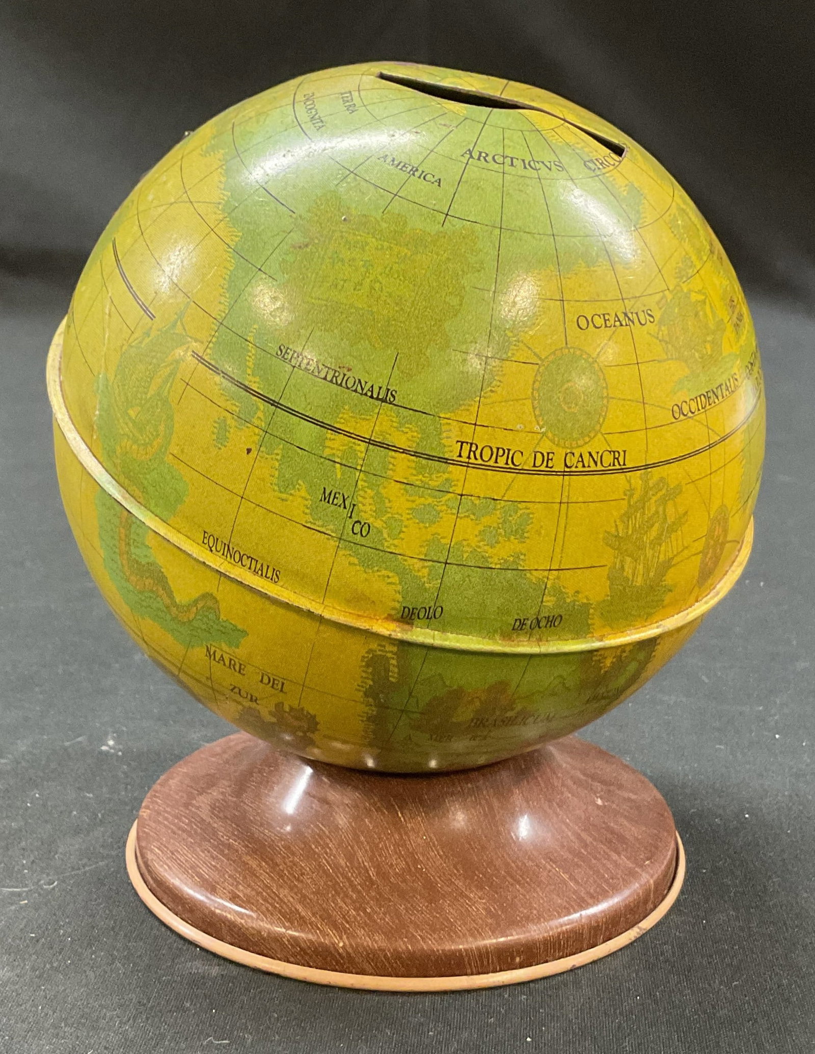 Ohio Art Tin Litho Globe Piggy Bank (1 of 7)