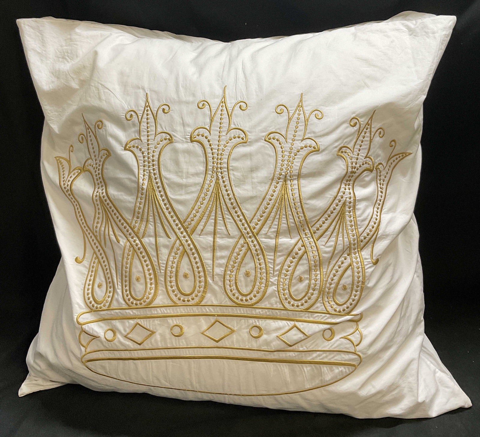 Gilt Crown Embroidered 22.5in Throw Pillow (1 of 7)