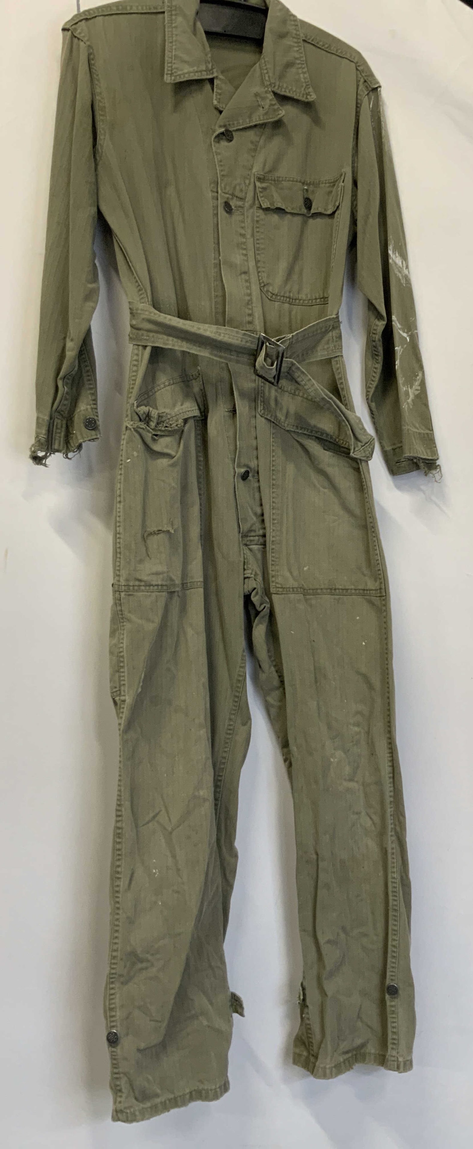 Green denim jumpsuit. (1 of 8)