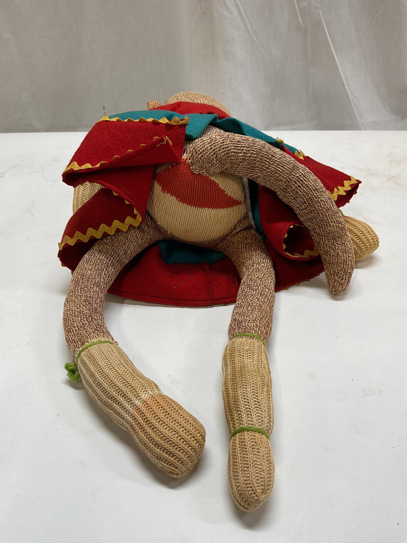 Vtg Handmade Sock Monkey Doll - 5