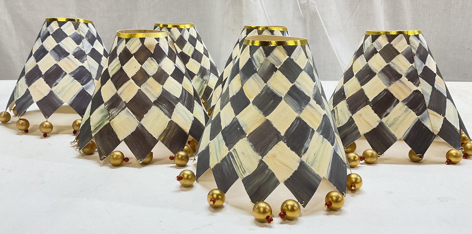 Vtg Lt6 MacKenzie-Childs Paper Lampshades 1993 (1 of 7)