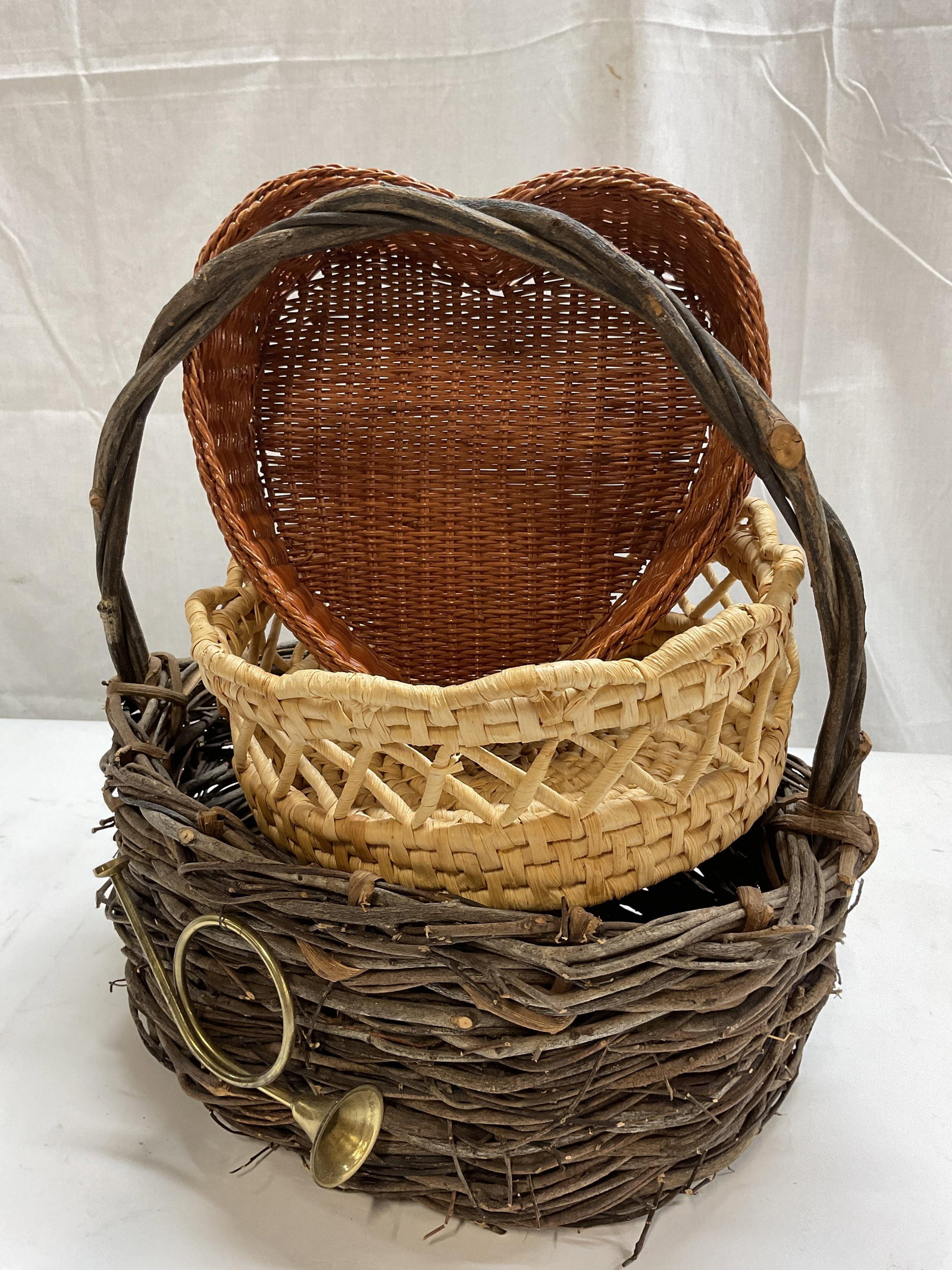 Vtg. Assorted Lt5 Woven Baskets - 2