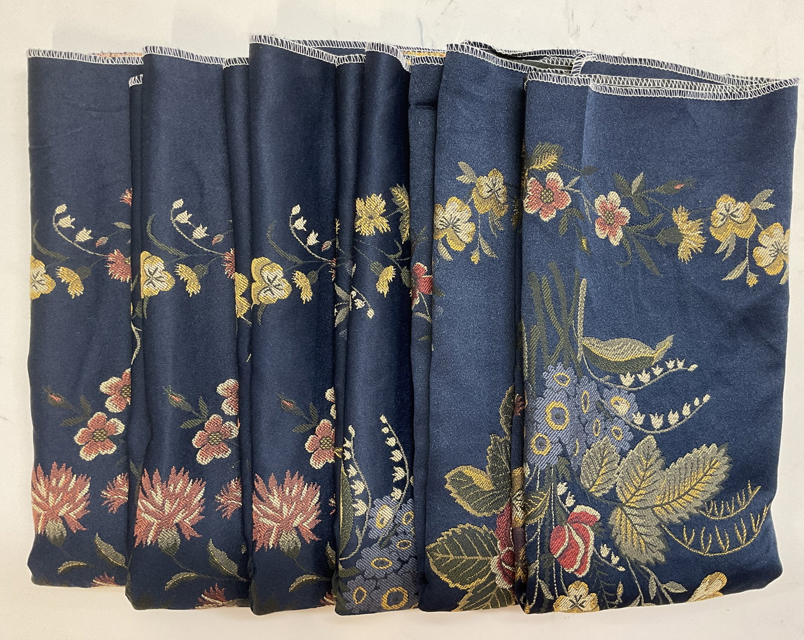Vtg Lt6 Cone Decor. Fabrics Woven Foral Tapestries (1 of 7)