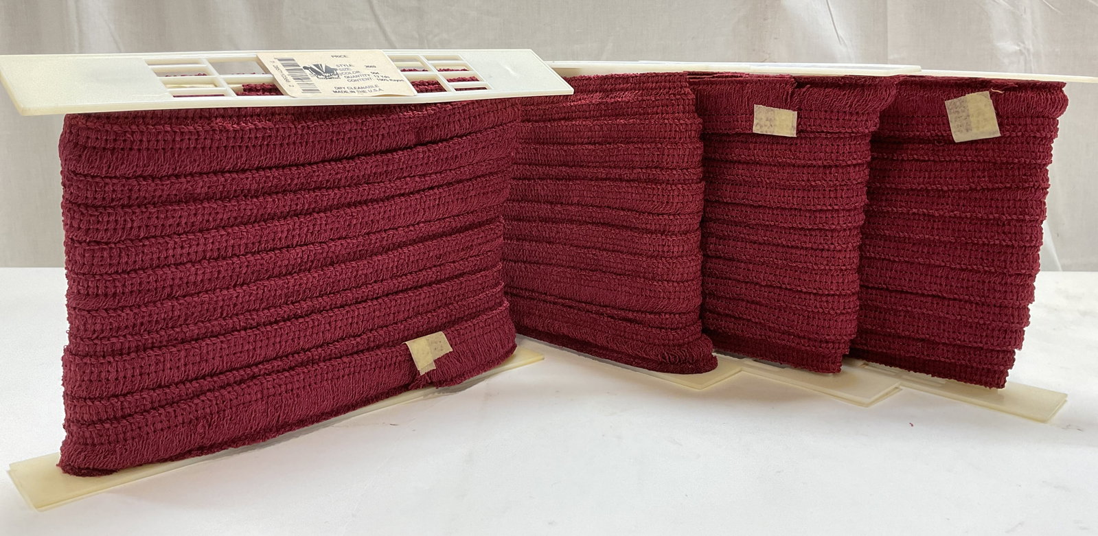 Lt 4 Hollywood Trims Dark red 100% Rayon Trim: Lt 4 Hollywood Trims Dark red 100% Rayon Trim. Made in Los Angeles, California. Style 2669. Color 504. Originally 12 Yards Per Roll. Not Unrolled, Measured, or Inspected. Part of a NYC Interior Design