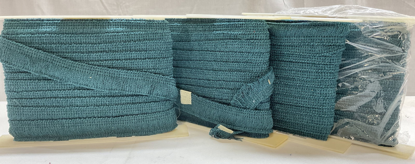 Lt 4 Hollywood Trims Turquoise 100% Rayon Trim: Lt 4 Hollywood Trims Turquoise 100% Rayon Trim. Made in Los Angeles, California. Style 2669. Color 923. Originally 12 Yards Per Roll. Not Unrolled, Measured, or Inspected. Part of a NYC Interior Desig