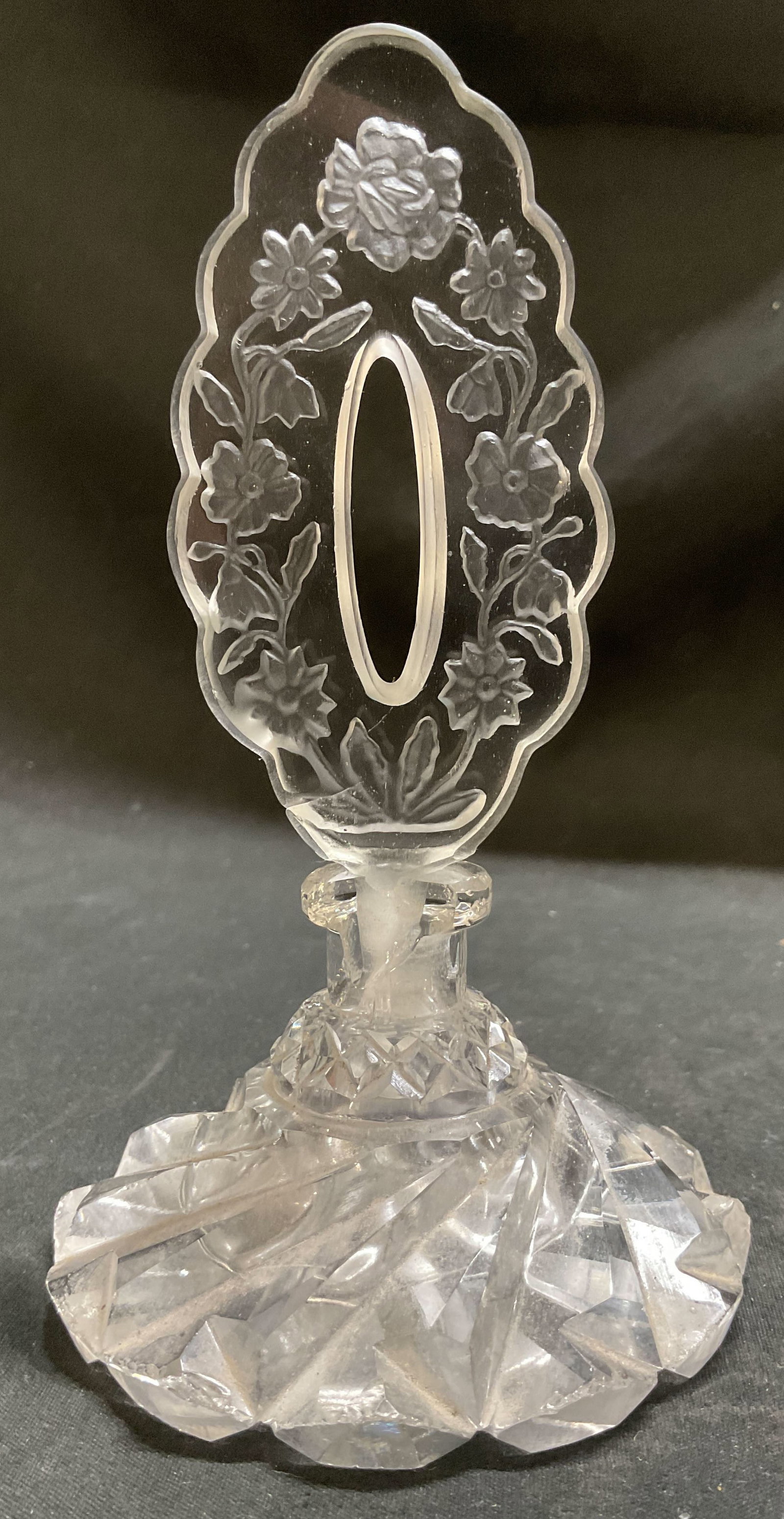 Vtg Clear Glass Perfume Bottle (1 of 6)