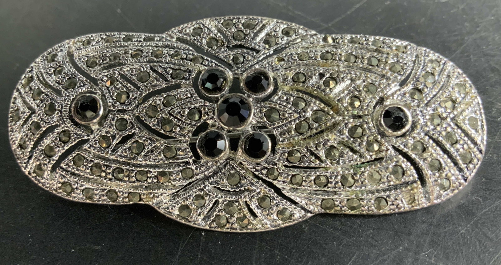 Vntg ROMAN Art Deco Style Crystal Brooch (1 of 5)