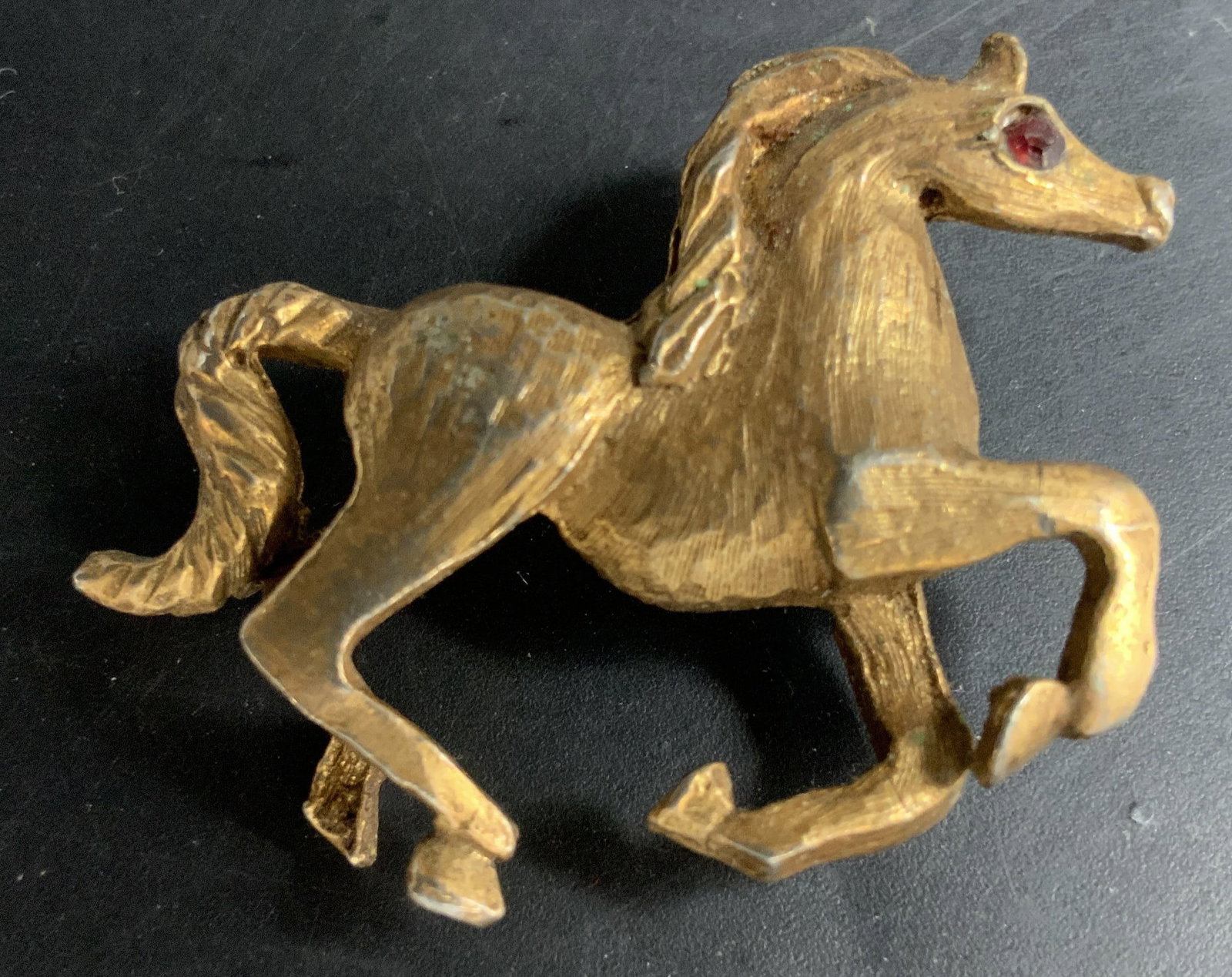Gold Tone Prancing Horse Brooch (1 of 3)