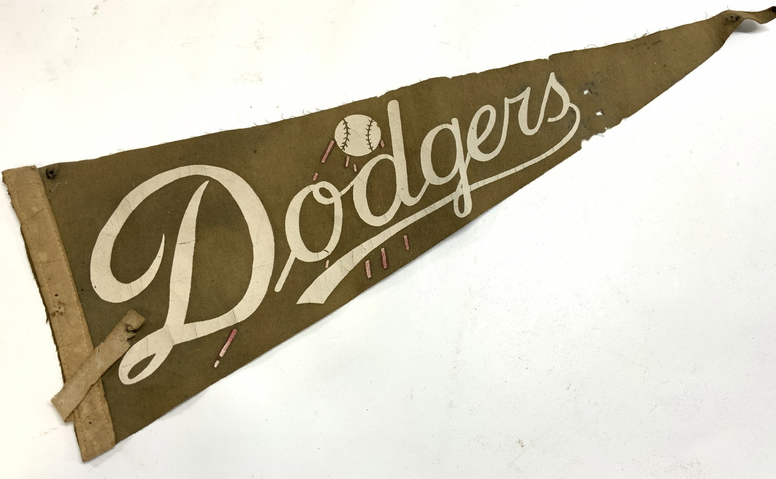 Vtg 1950s Dodgers Baseball Pennant Flag Souvenir (1 of 5)