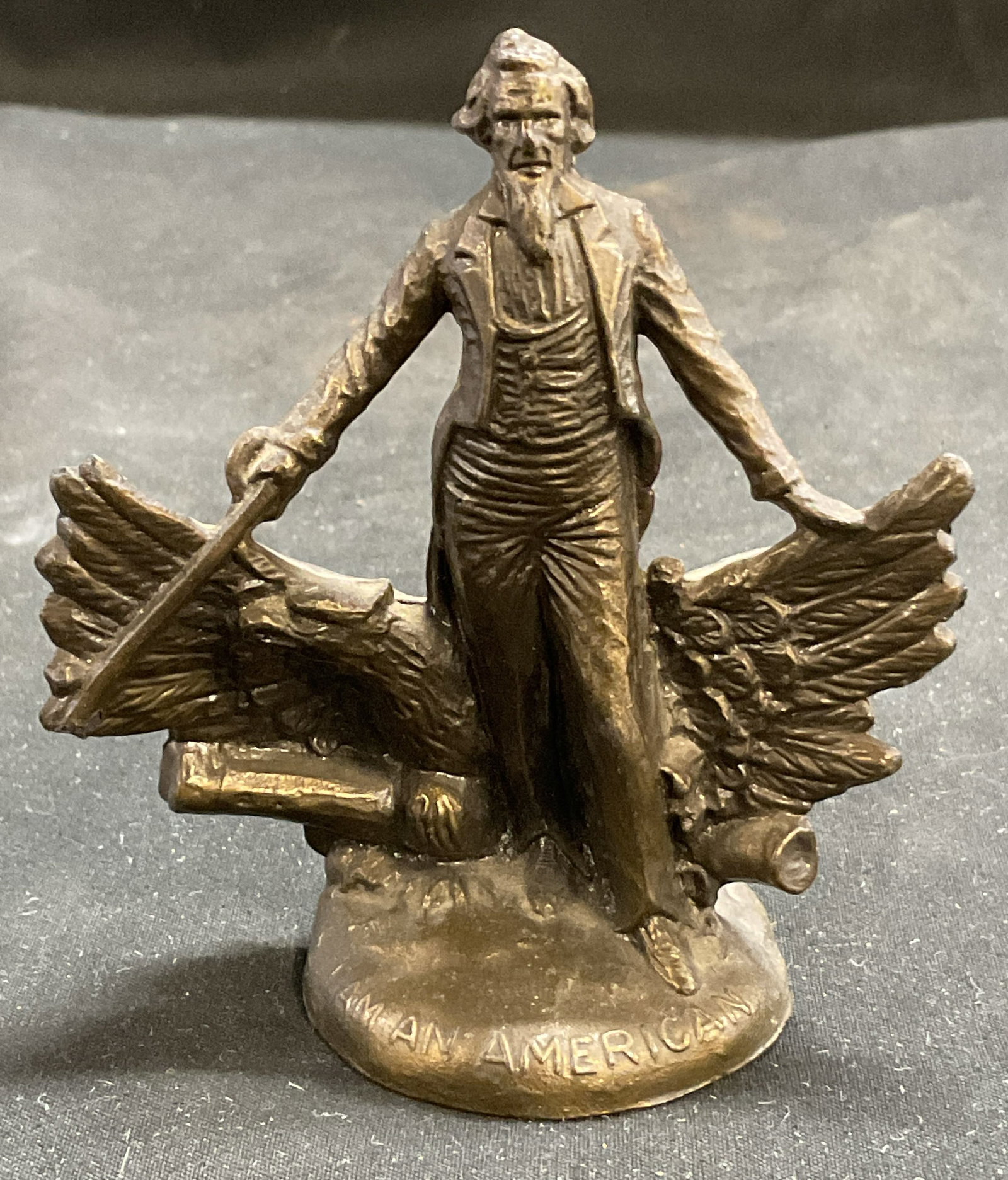 VTG Patriotic Uncle Sam Bald Eagle Metal Figurine (1 of 8)