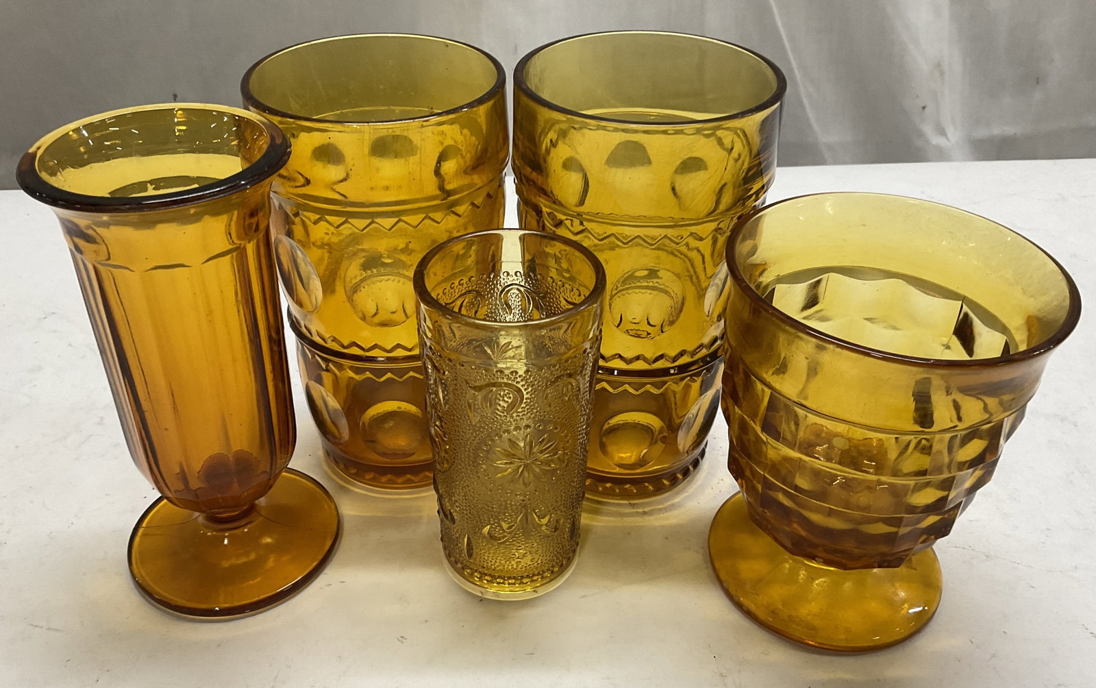 Lt 5 VTG Amber Glass Barware (1 of 10)
