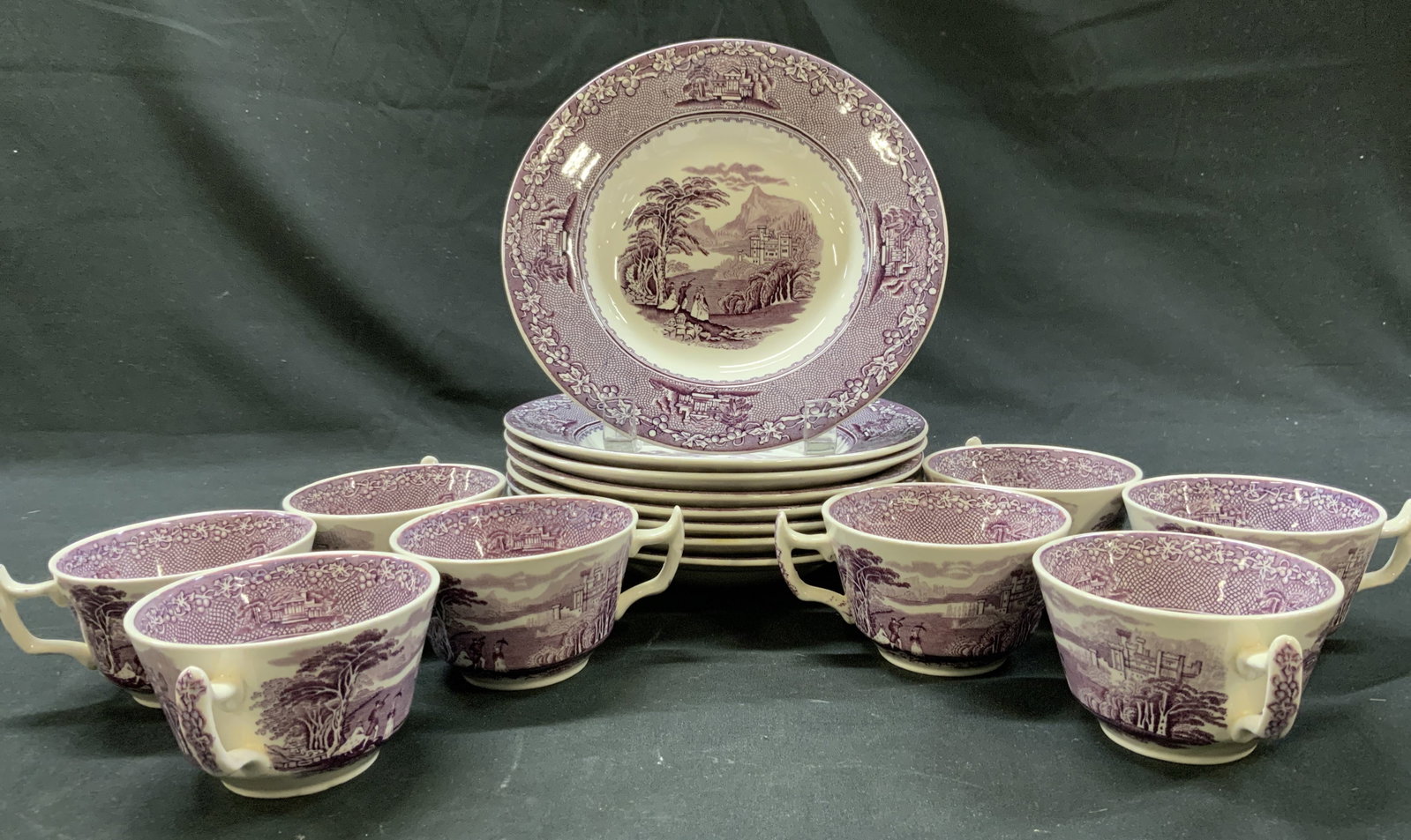 Vtg Lt16 Royal Staffordshire Bowls+Cups, Eng (1 of 9)