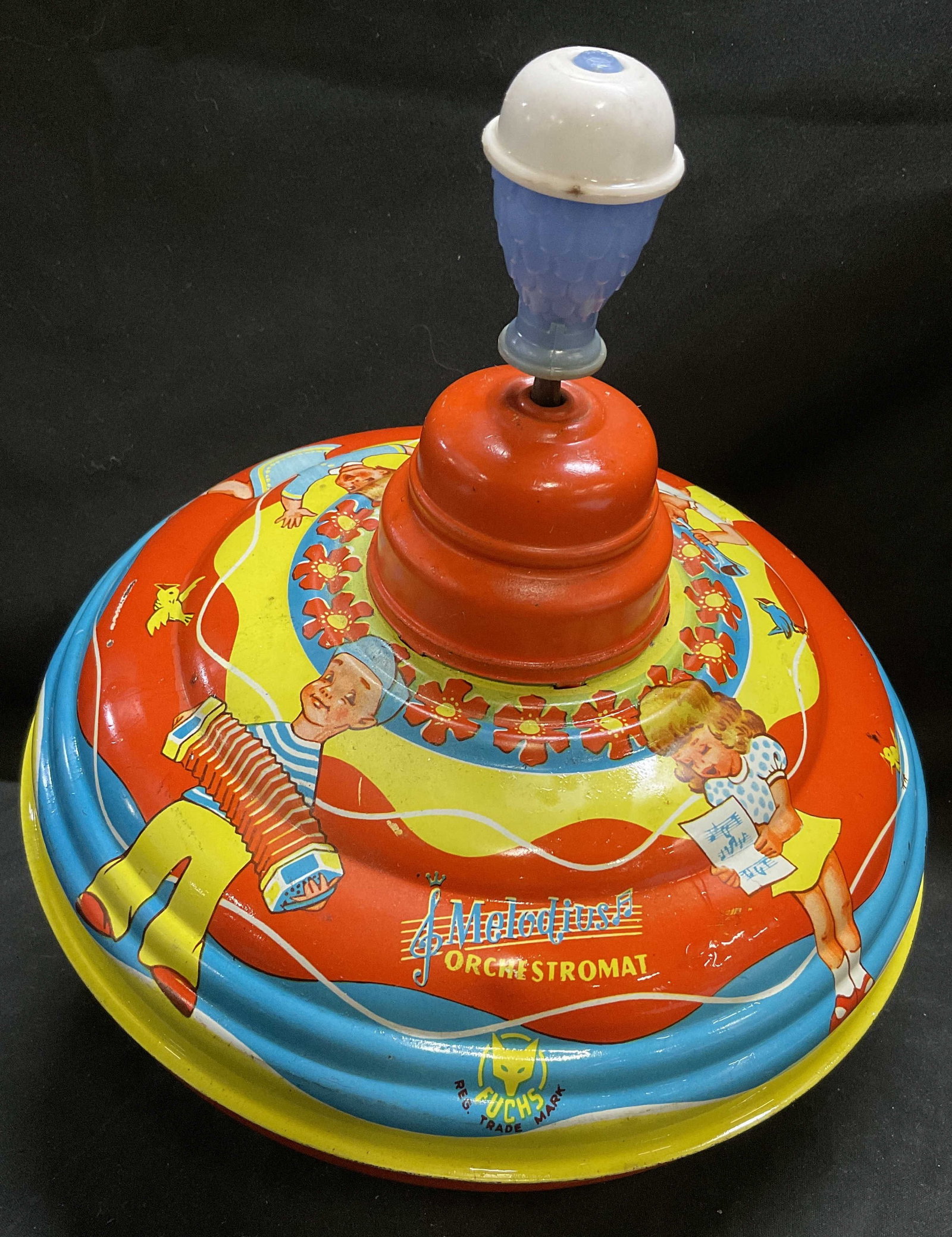 50s Fuchs Melodius Orchestromat Spinning Top W.GER (1 of 7)