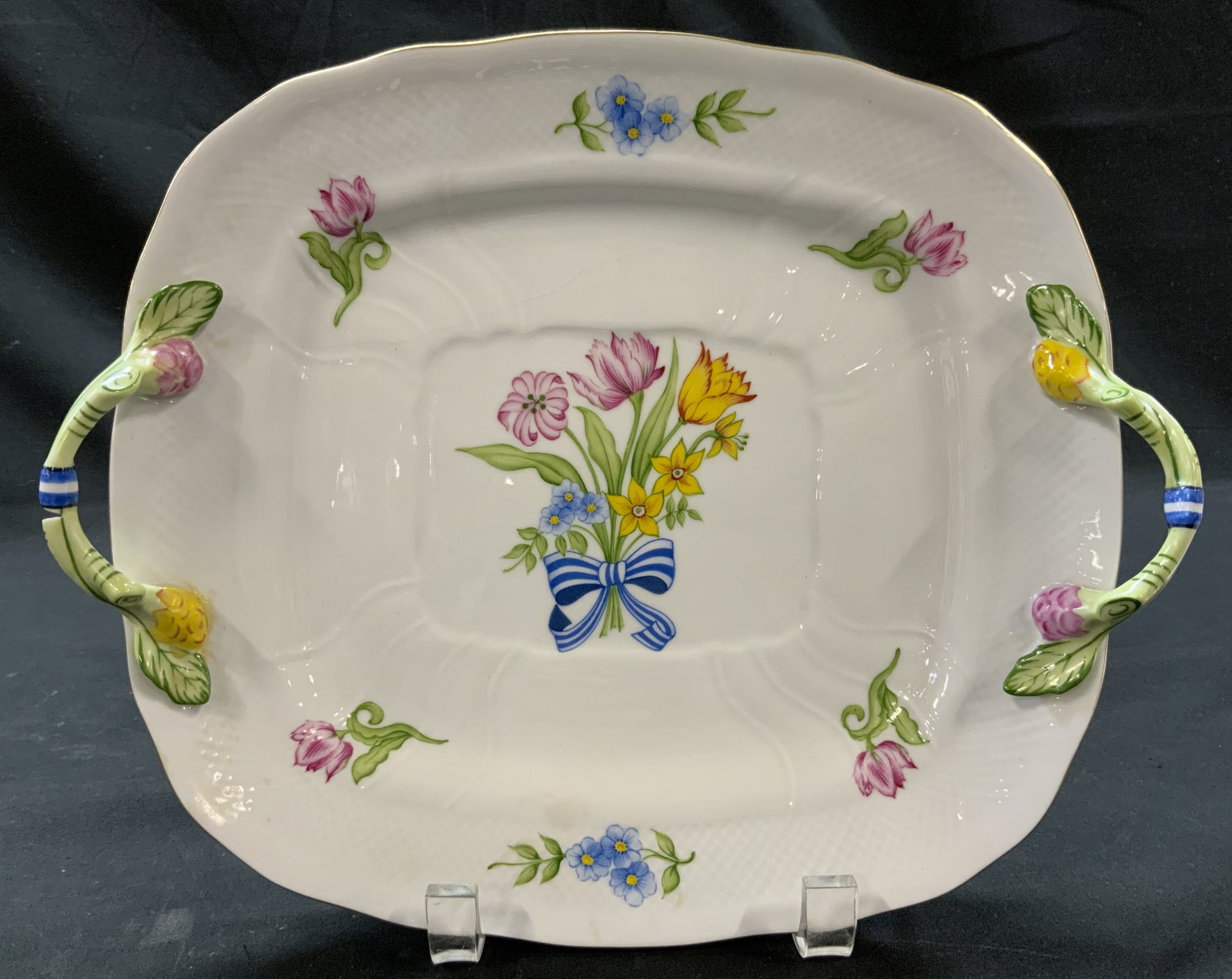Vtg Boglar Porc. Serving Tray Platter, Hungary (1 of 7)
