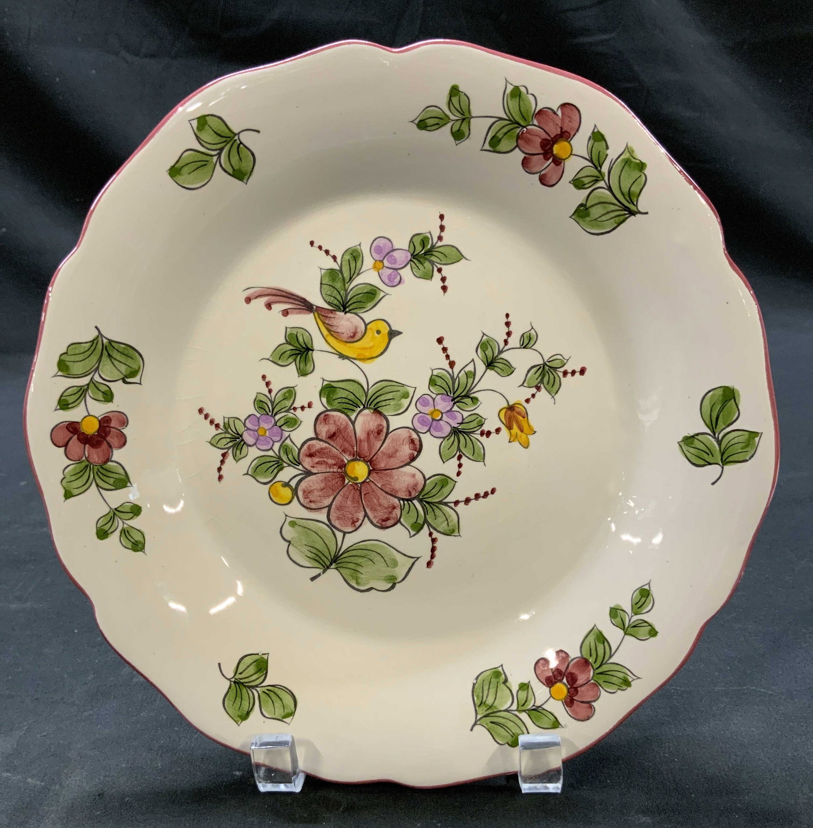 Vtg Faience Vieux Moustiers Plate, France (1 of 6)