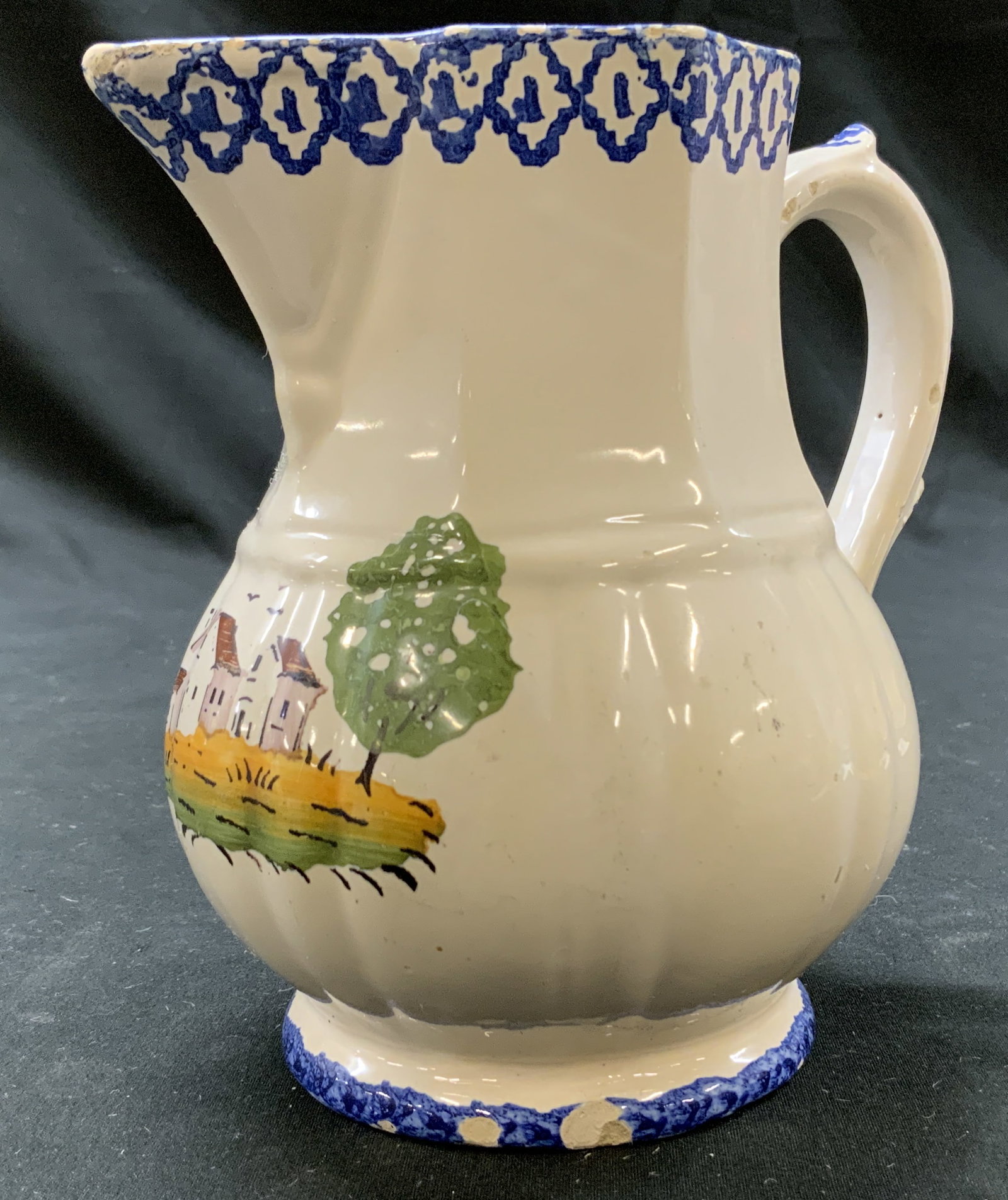 Vtg Faience Pitcher Hand Painted, France (1 of 8)