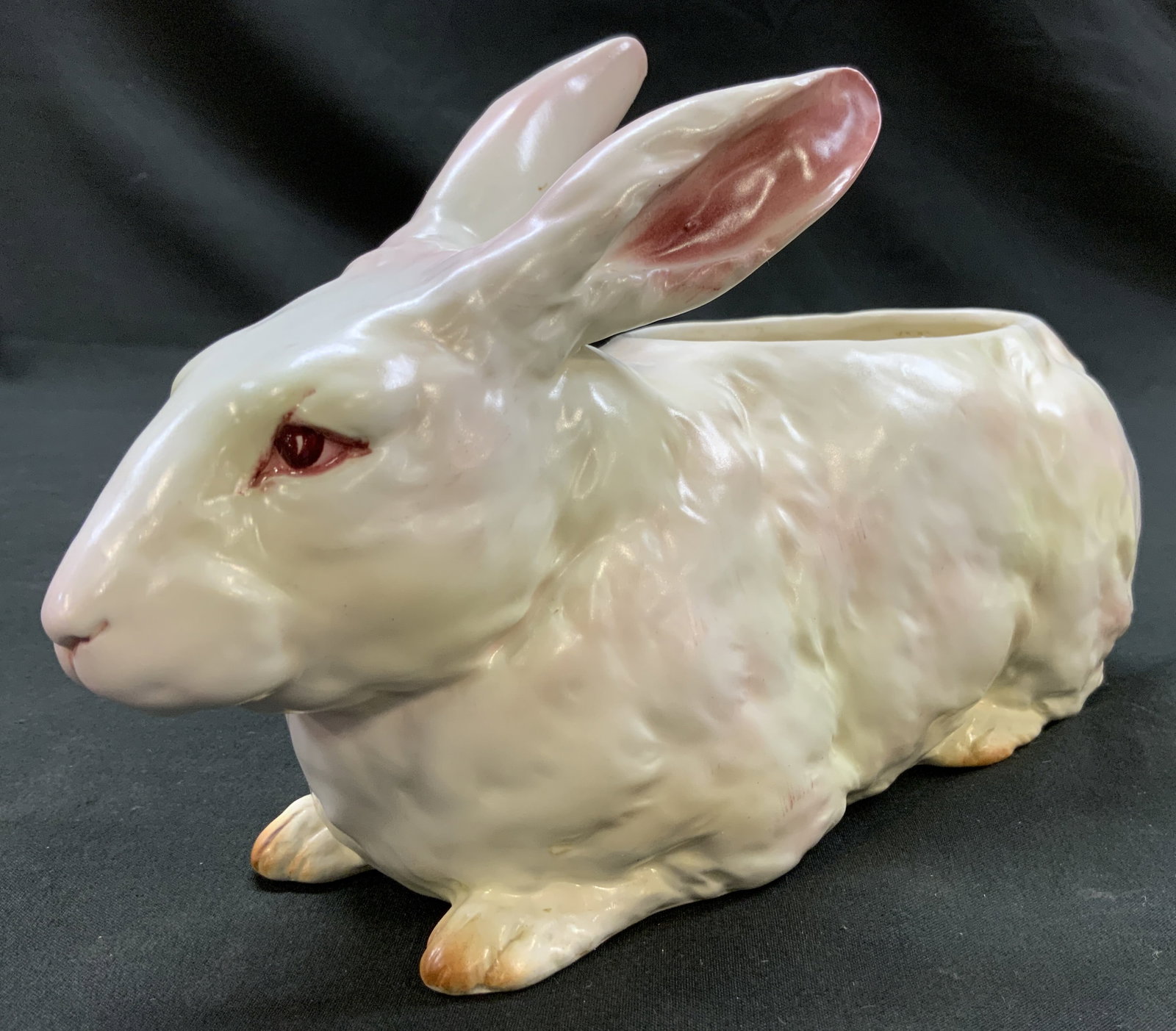 Vtg Lefton Ceramic White Rabbit Planter, Japan (1 of 7)