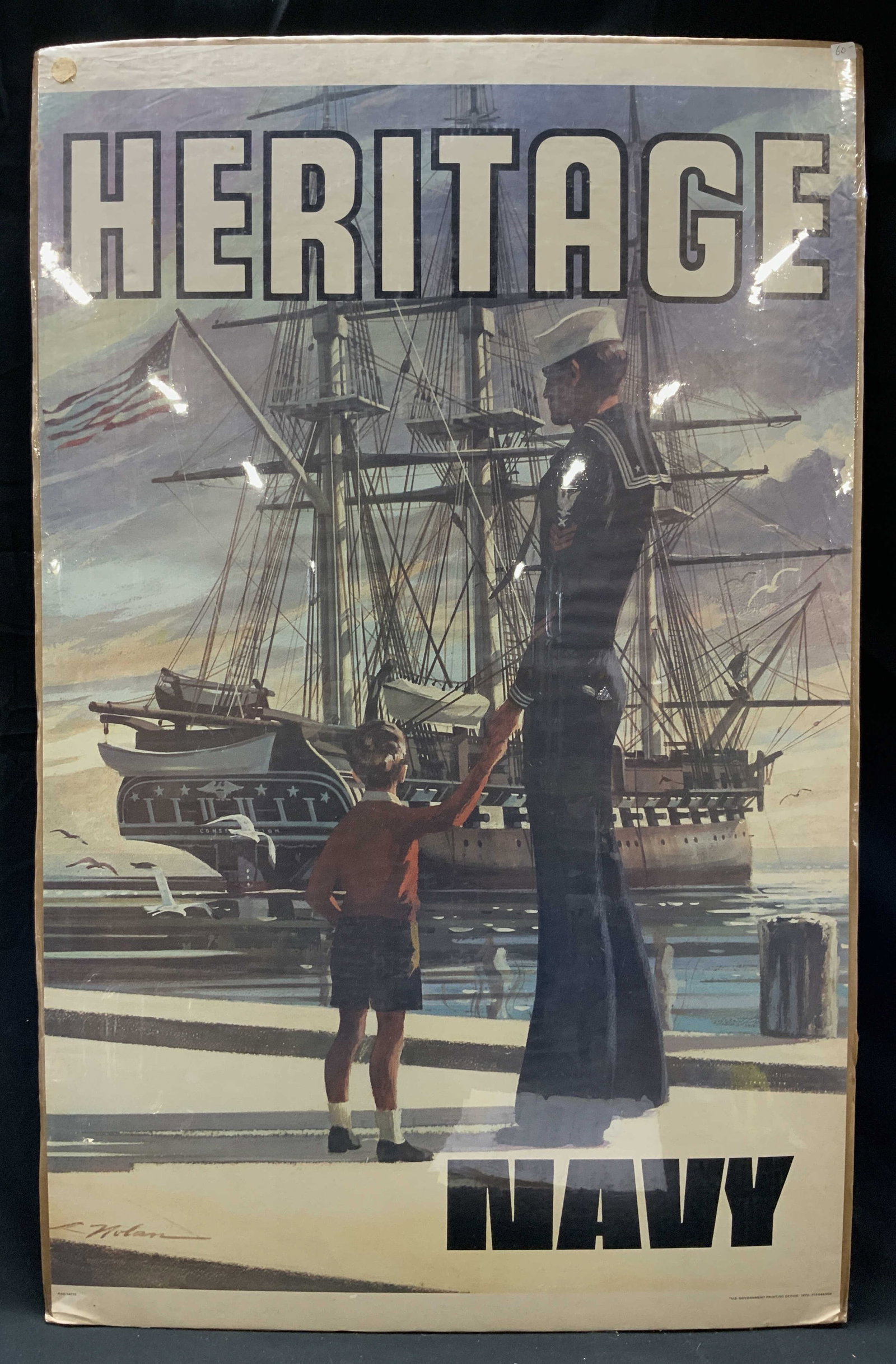 Vtg 1970s U.S. NAVY Recruiting Poster, Luis Nolan (1 of 7)