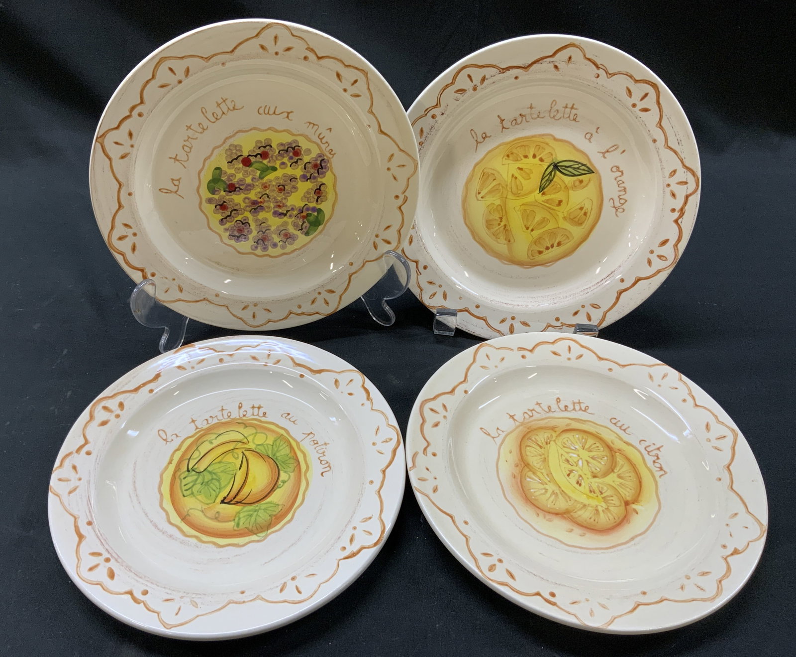 Vtg Lt4 Country Corner Dessert Plate Set NIB