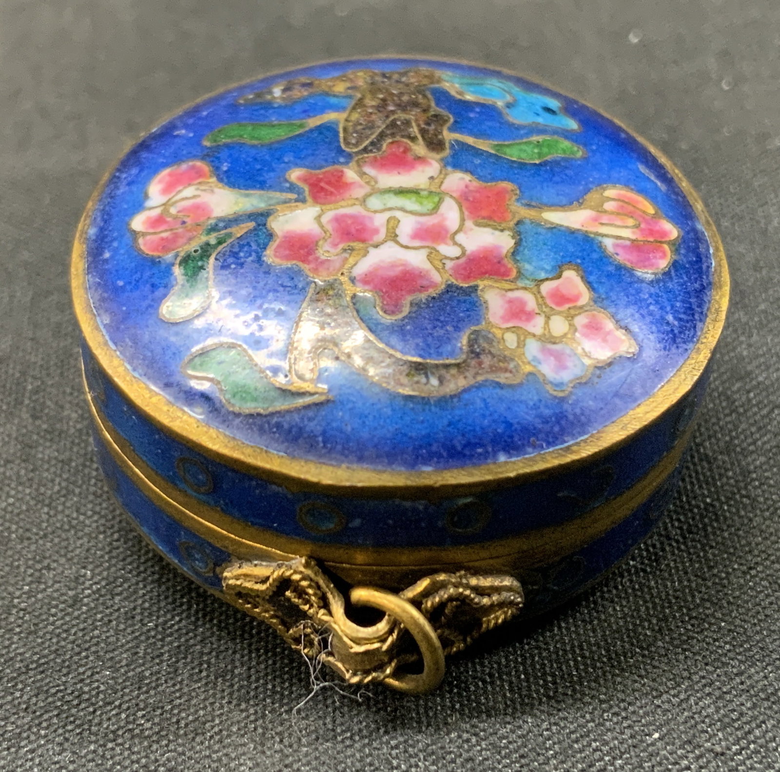 Antq Chinese Cloisonne Enamel Mini Pill Box (1 of 6)