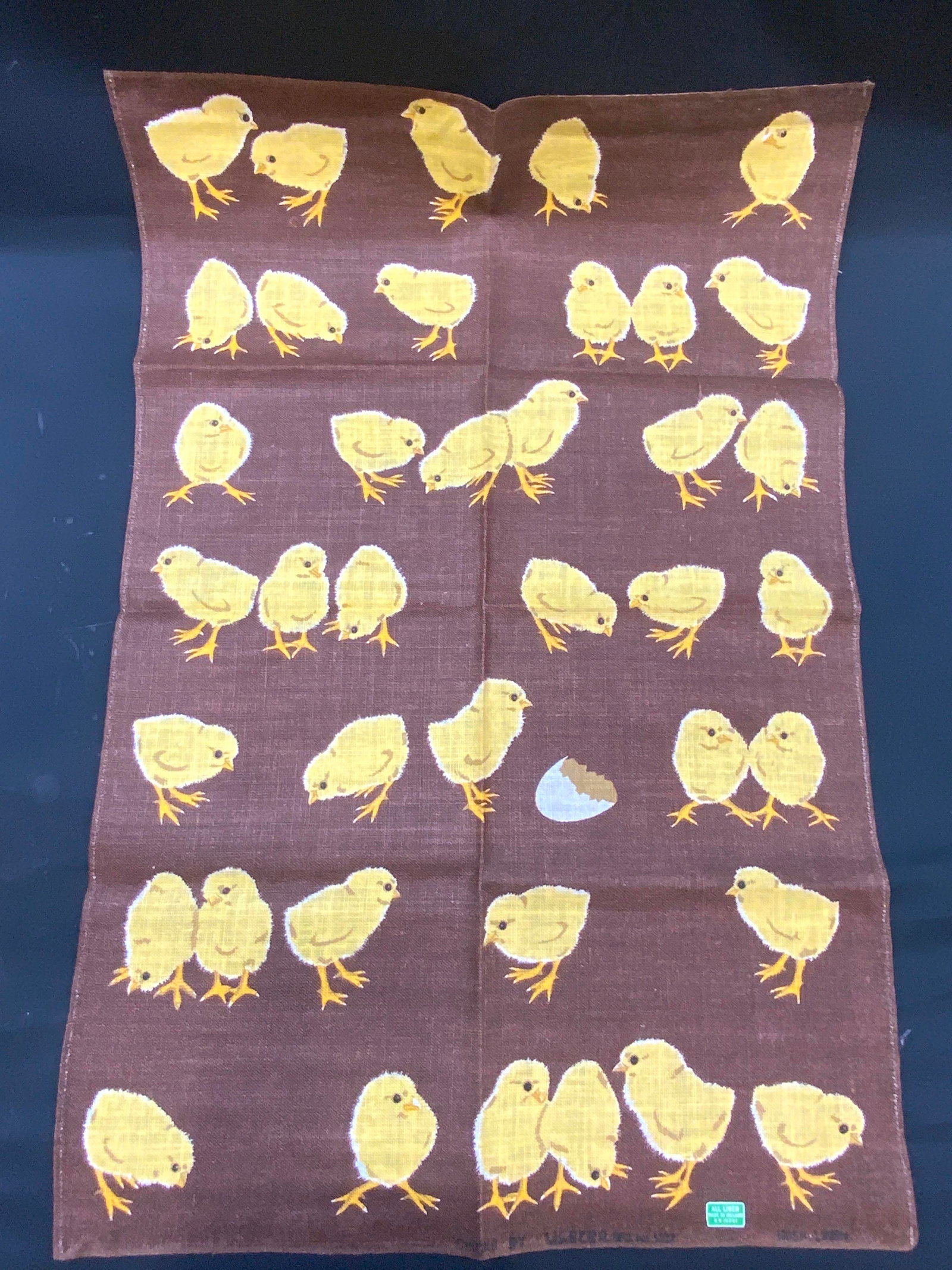 Vintage Ulster Chicks Linen Tea Towel, Ireland (1 of 7)