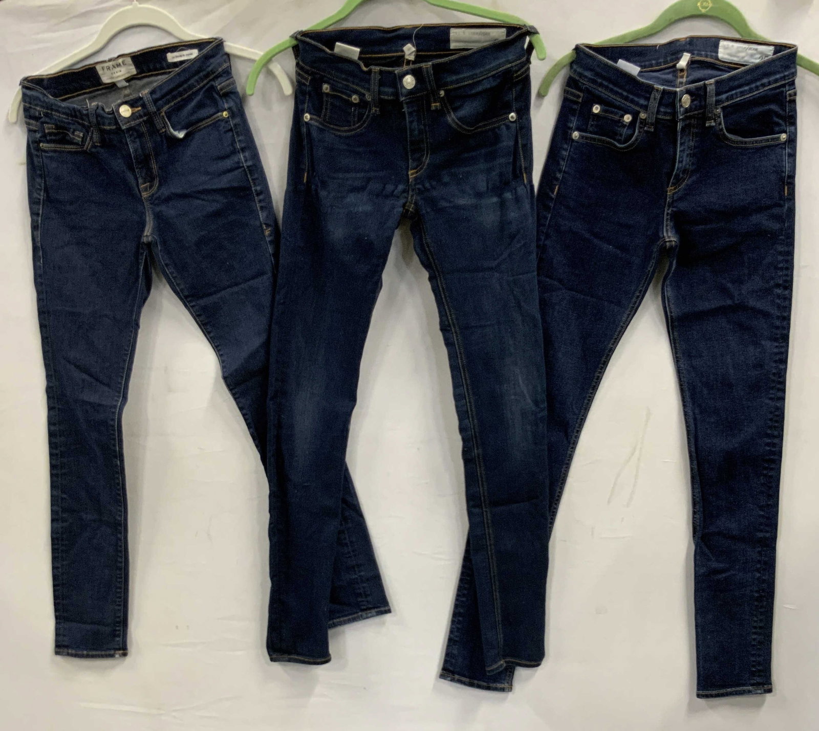 3 pairs of designer dark wash skinny jeans. (1 of 11)