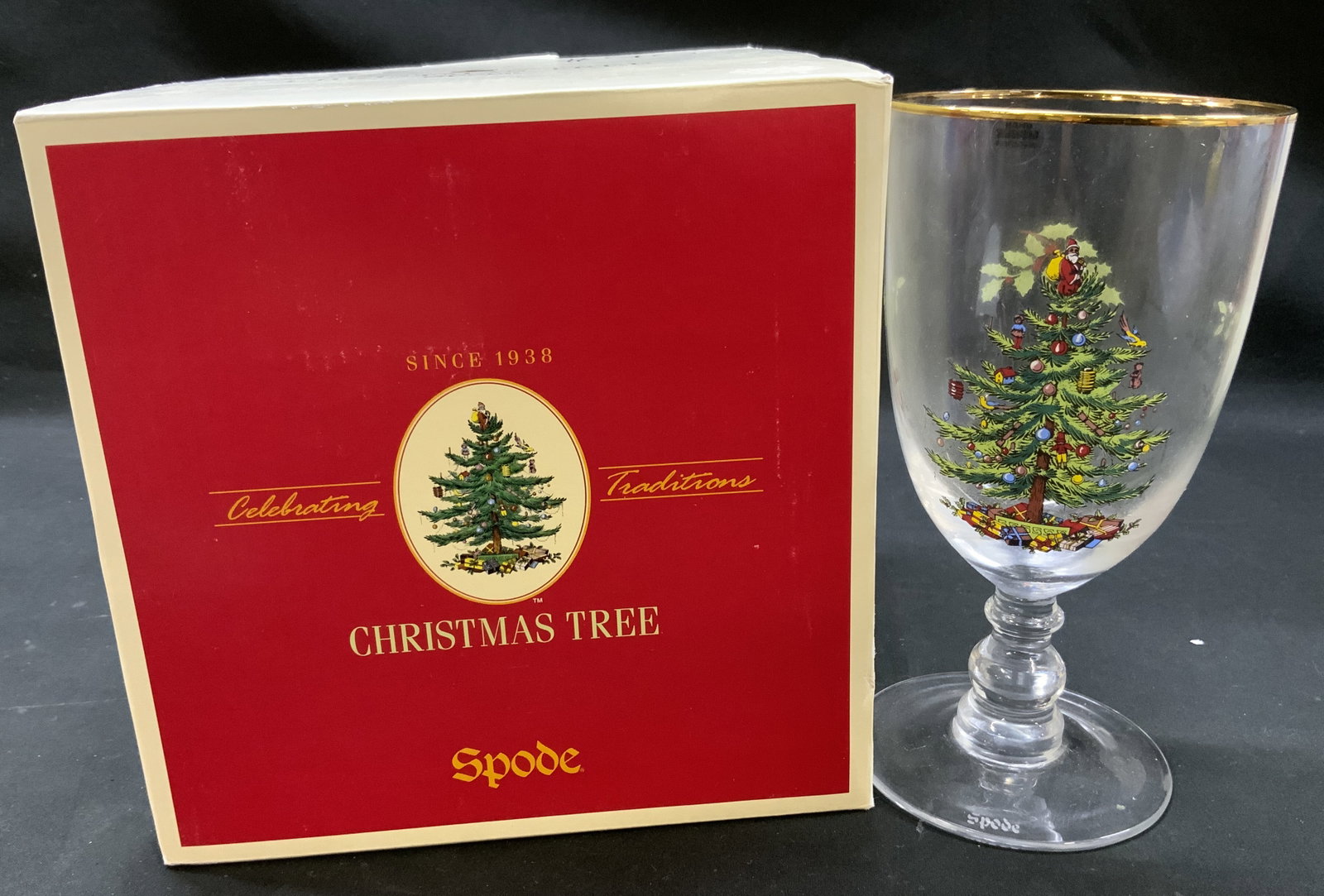 Vtg Lt4 Spode Xmas Goblets 16oz (1 of 8)