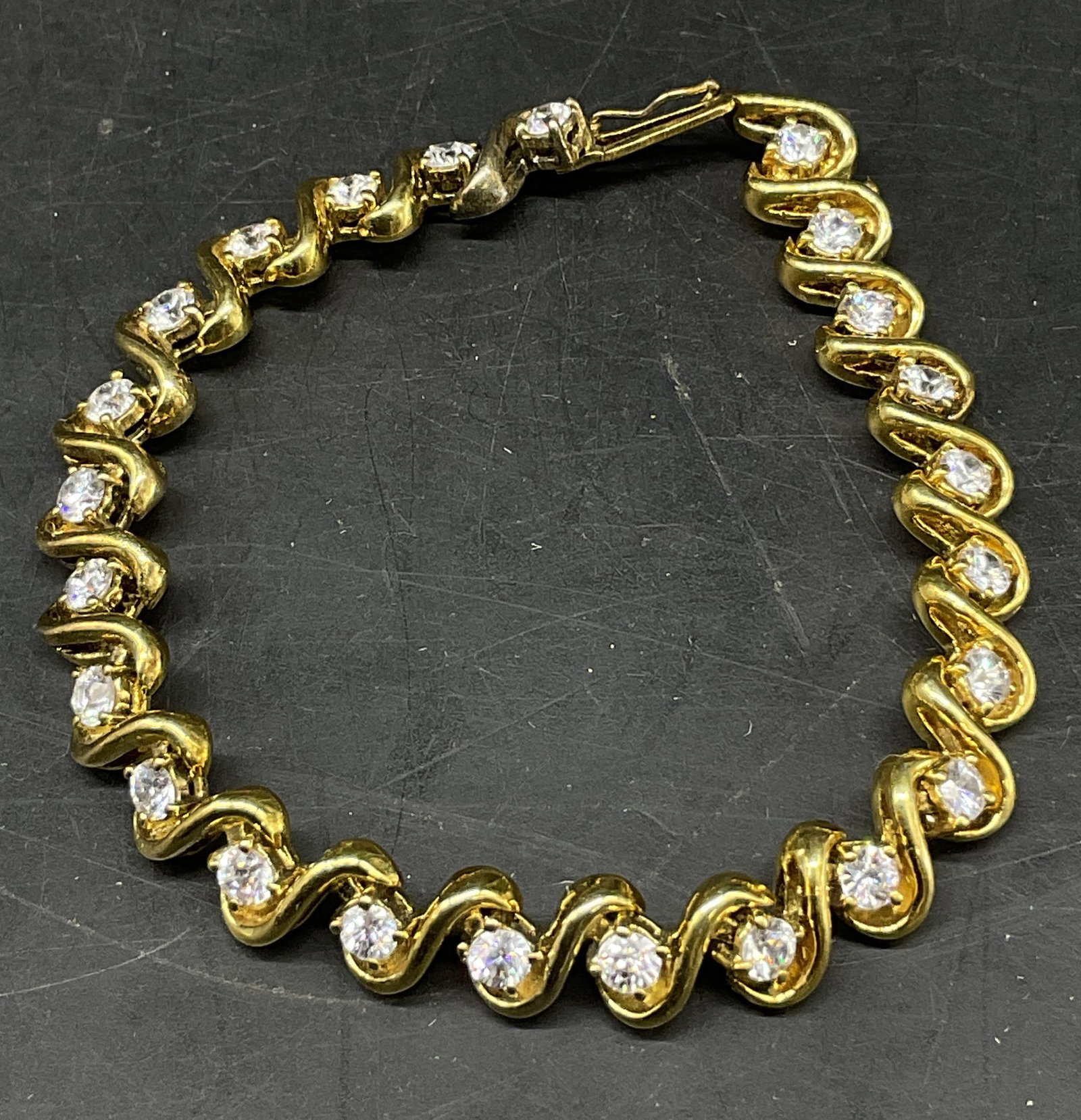 DO Jewelry Gold-Plated STER Tennis Link Bracelet