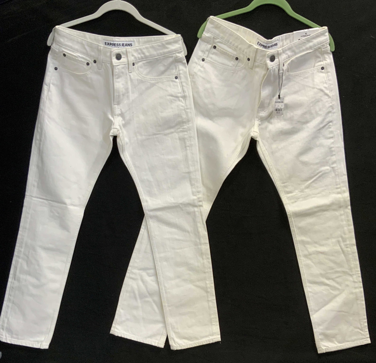 2 pairs of Express cotton white skinny jeans NWT (1 of 11)