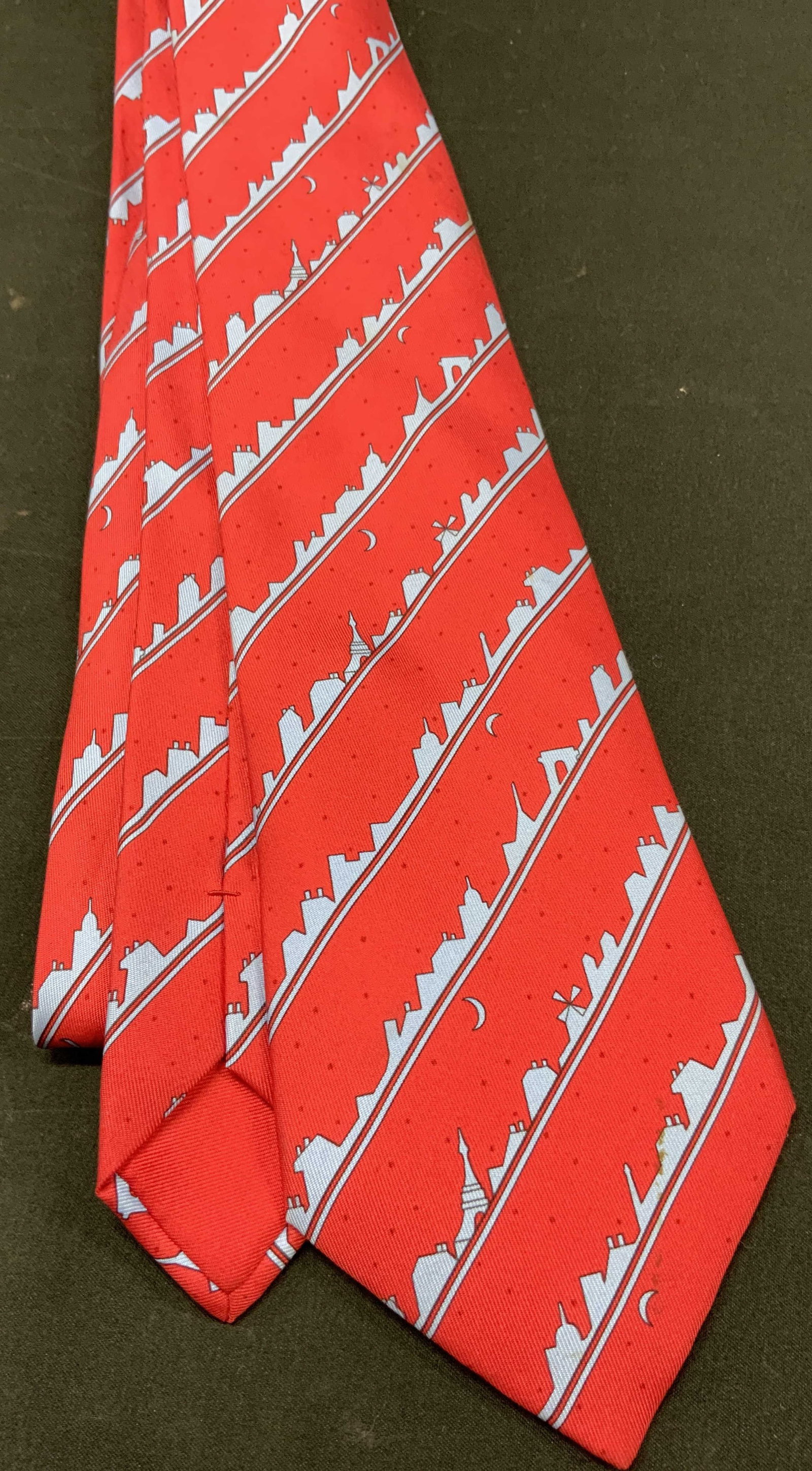 Vtg Hermes Urban Night Skyline Silk Necktie, FR (1 of 5)