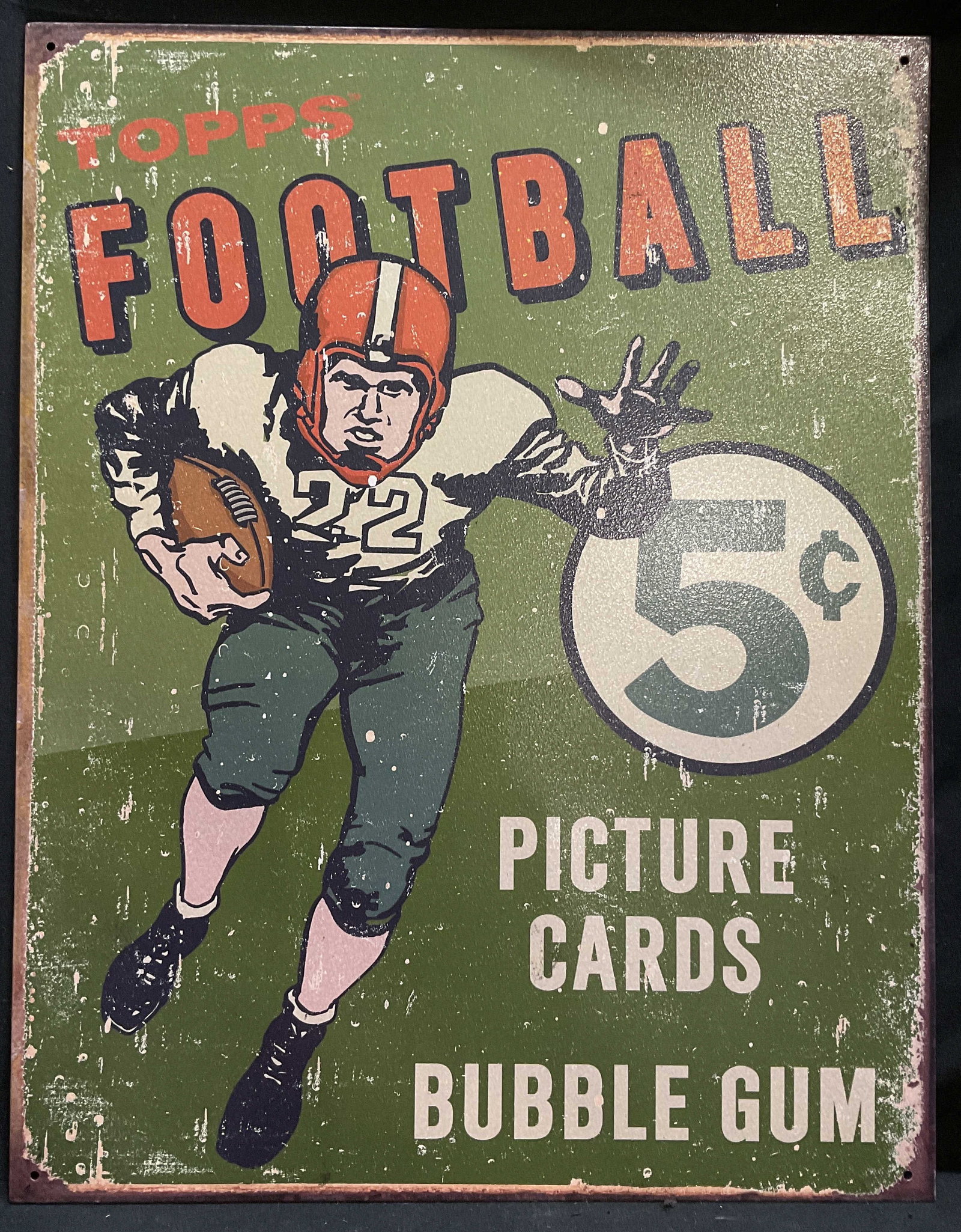 DE Topps Football Bubblegum Tin Sign (1 of 7)