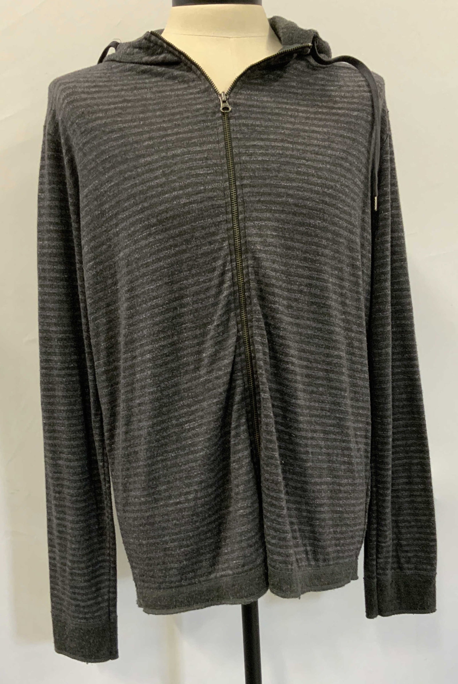 Velvet brand stripe zip up hoodie made in USA: Velvet brand striped zip up hoodie. Made in the USA. size XXL. sweatshirt features a hood with adjustable strings, a zipper closure made of 85%polyester 10% cotton and 5% rayon Zipper , hoodie, sweats