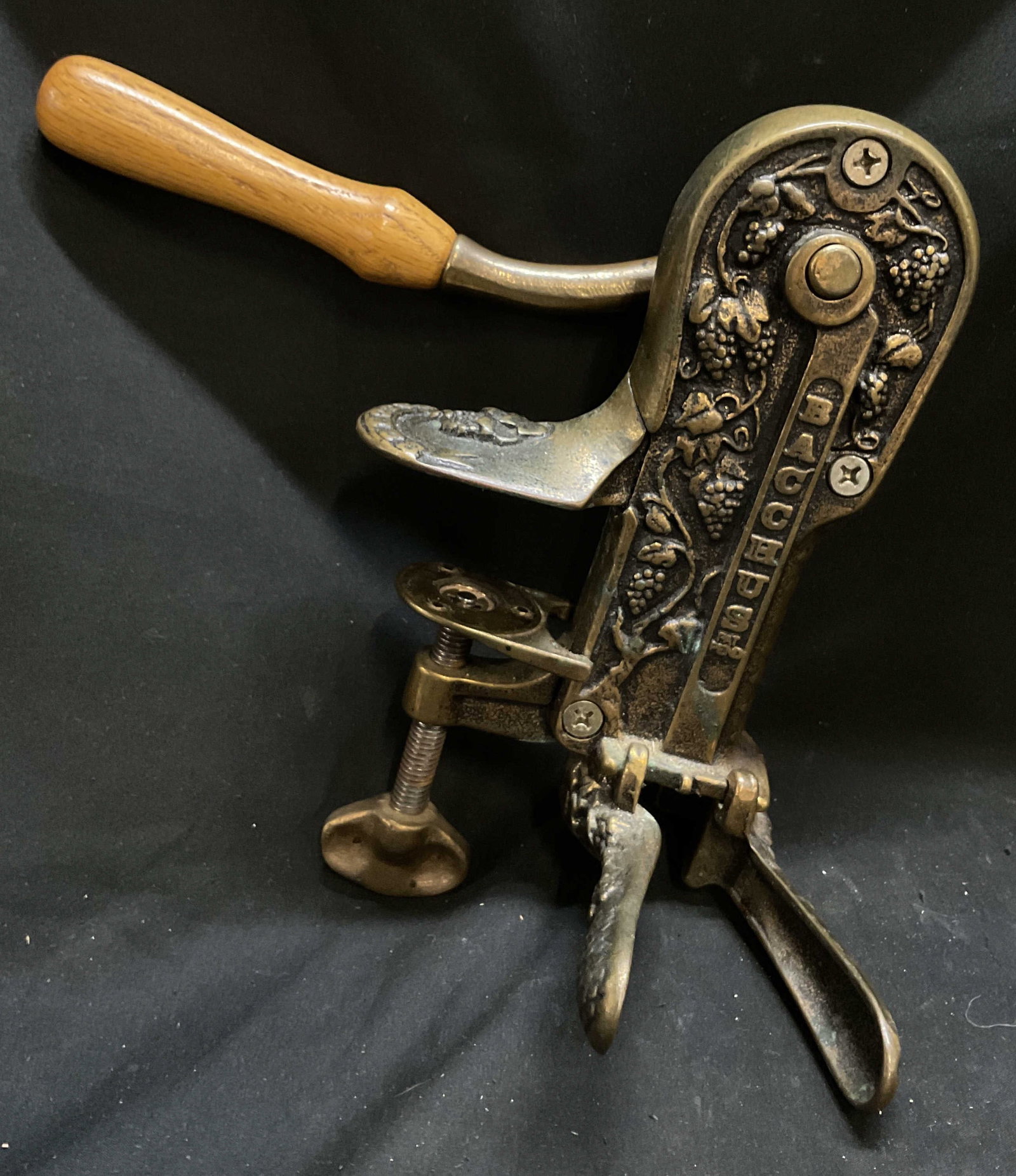 VTG Bacchus Co Solid Brass Table-Mount Wine Opener (1 of 8)