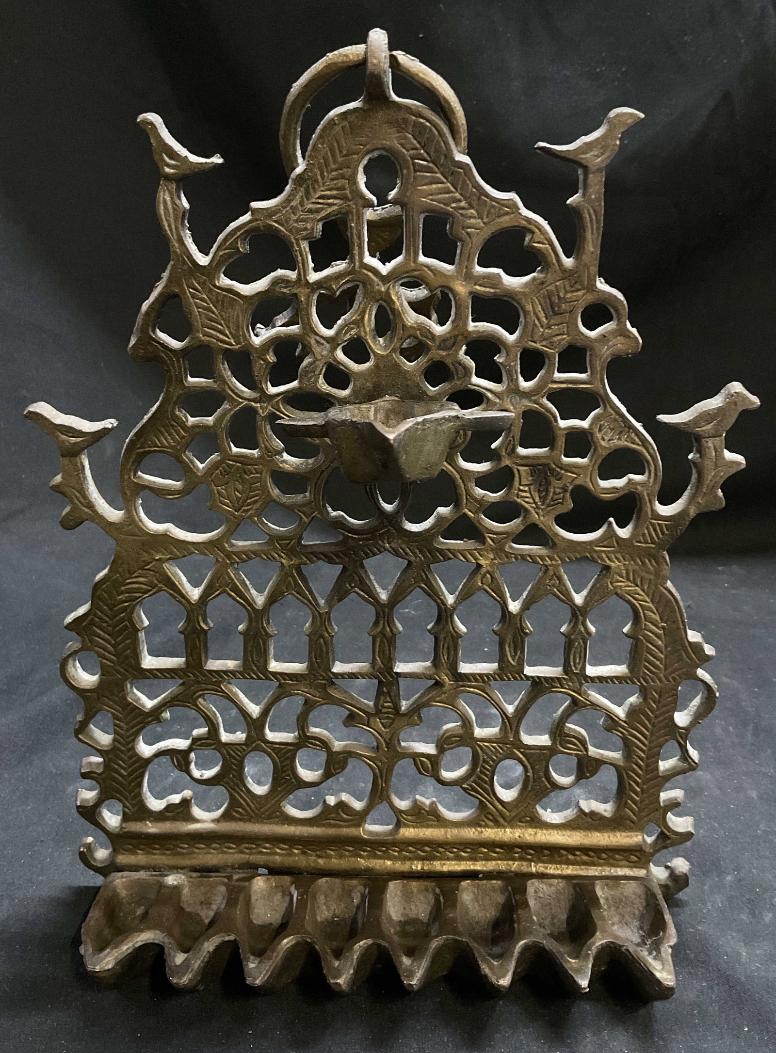 VINTAGE Cast Brass Menorah (1 of 6)