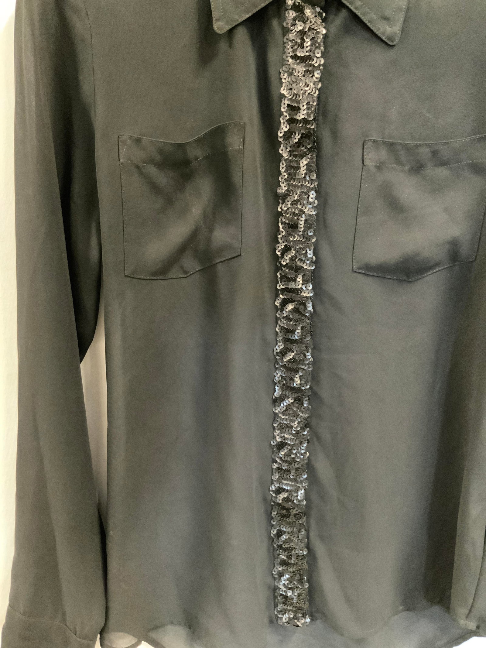 Guess button down sheer sequin shirt - 4