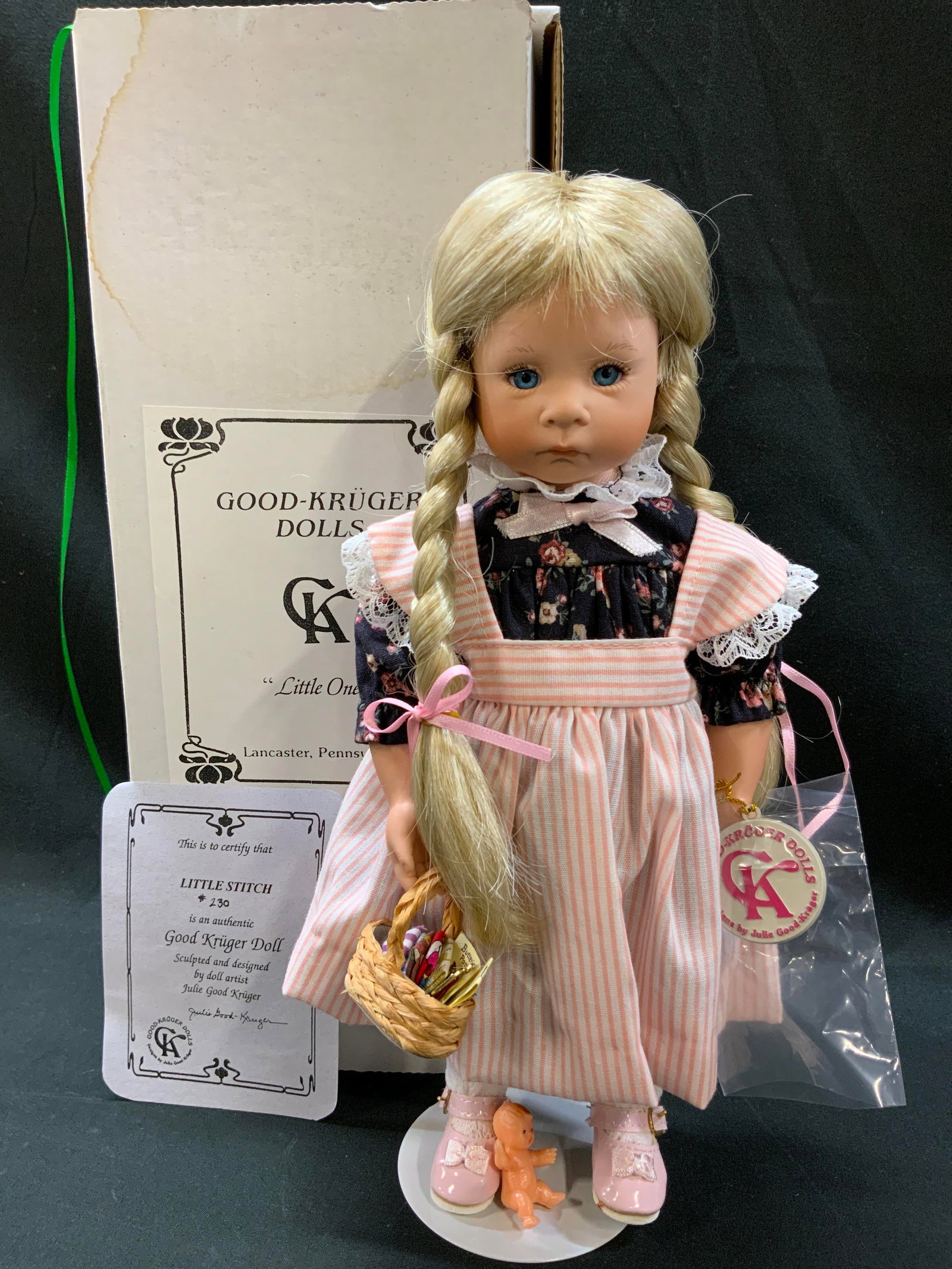 Vtg 90s Good-Kruger Little Stitch Vinyl Doll IOB (1 of 11)