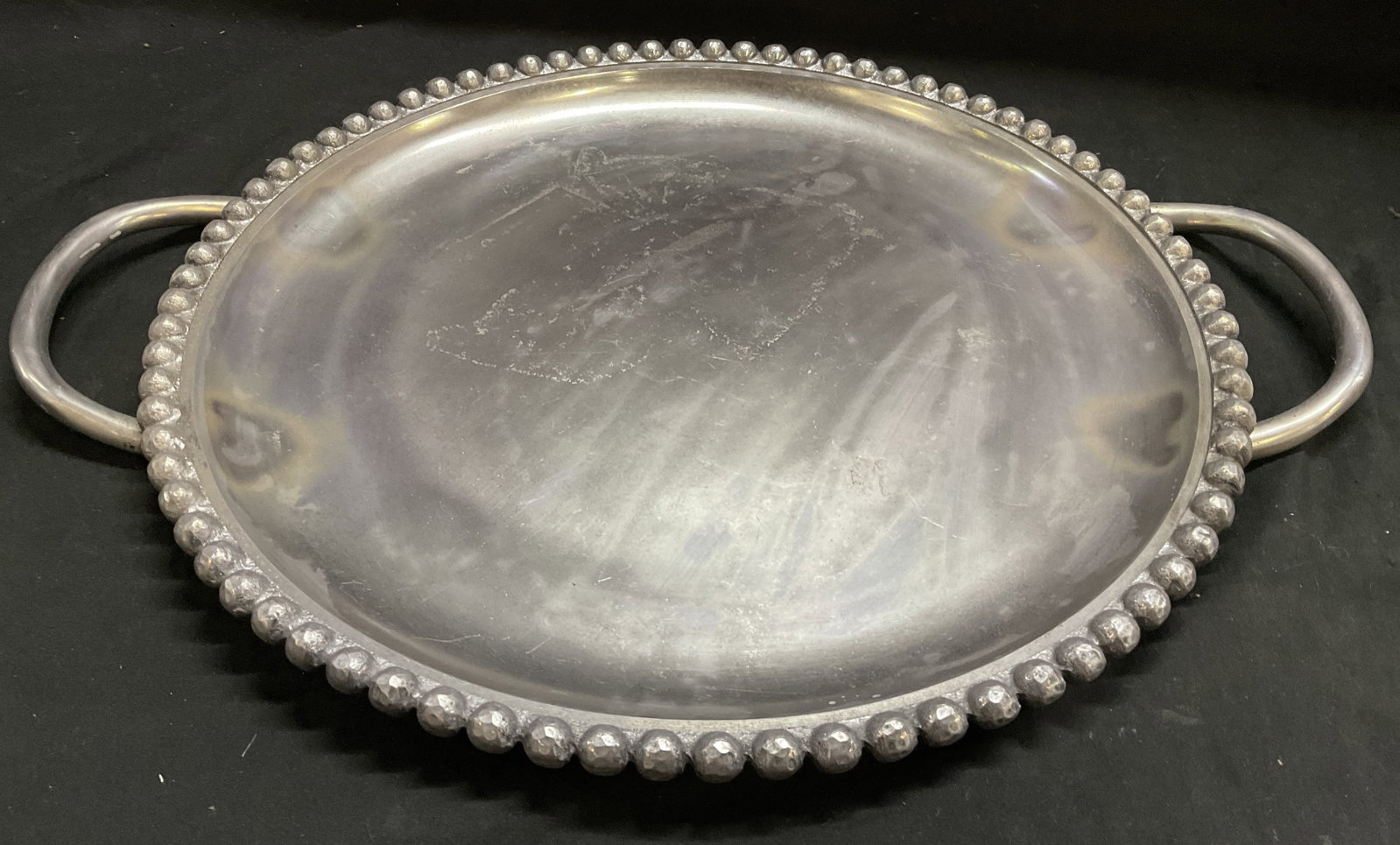 Threshold Beaded Cast Aluminum Serving Tray (1 of 6)