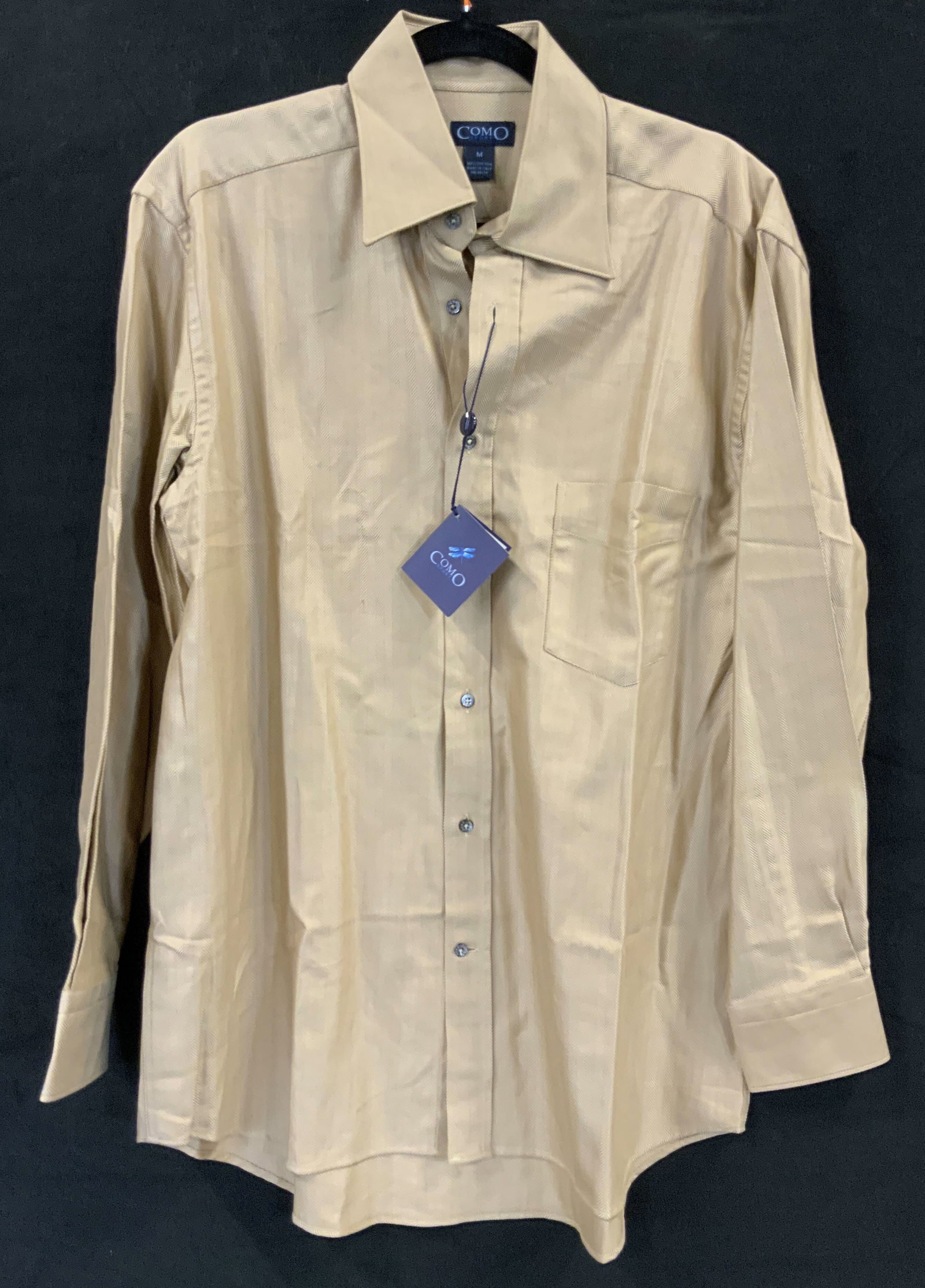 Como cotton herringbone button shirt Italy NWT (1 of 7)