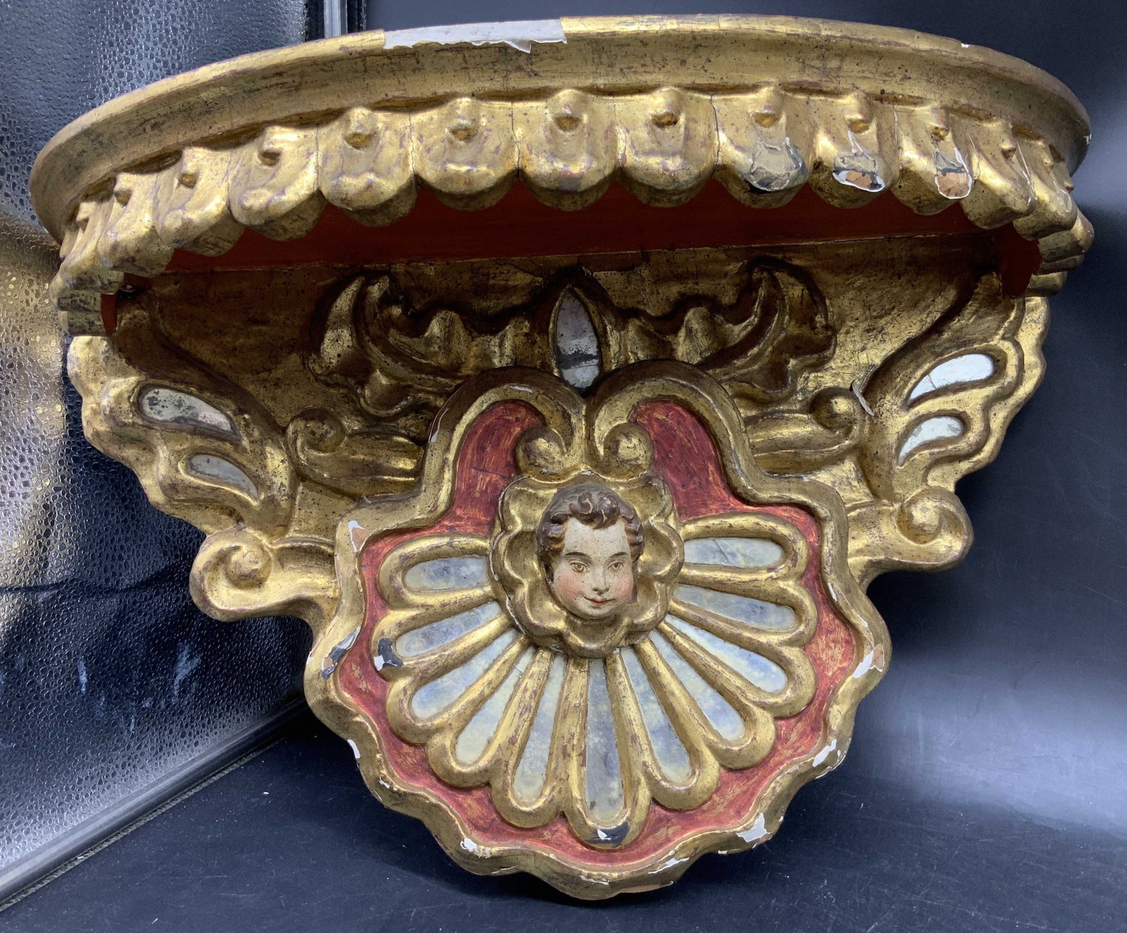 Antq 19thC Baroque Gilt Carved Wall Bracket, Italy (1 of 12)