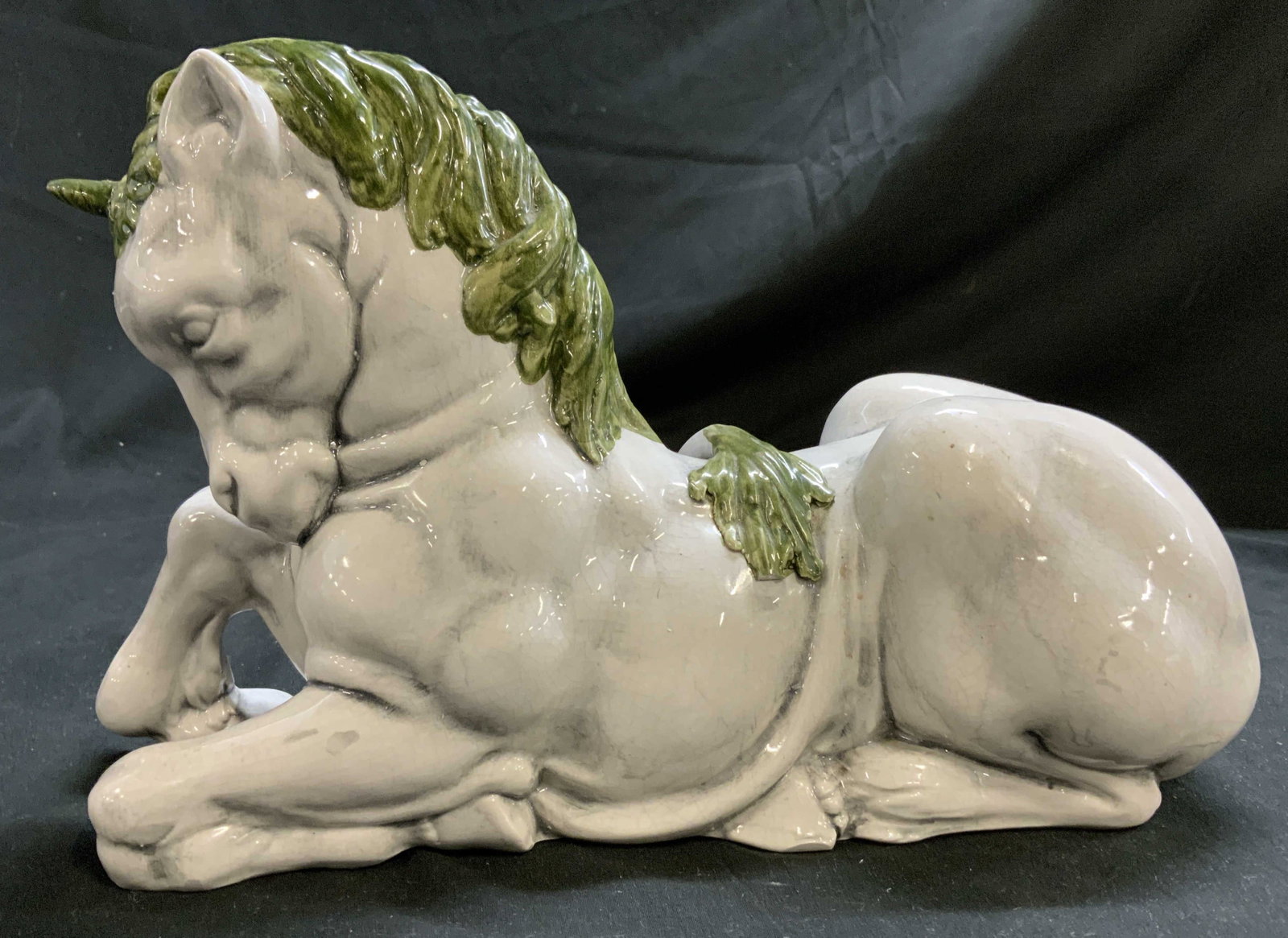 Porcelain Ceramic Unicorn Figural, Italy
