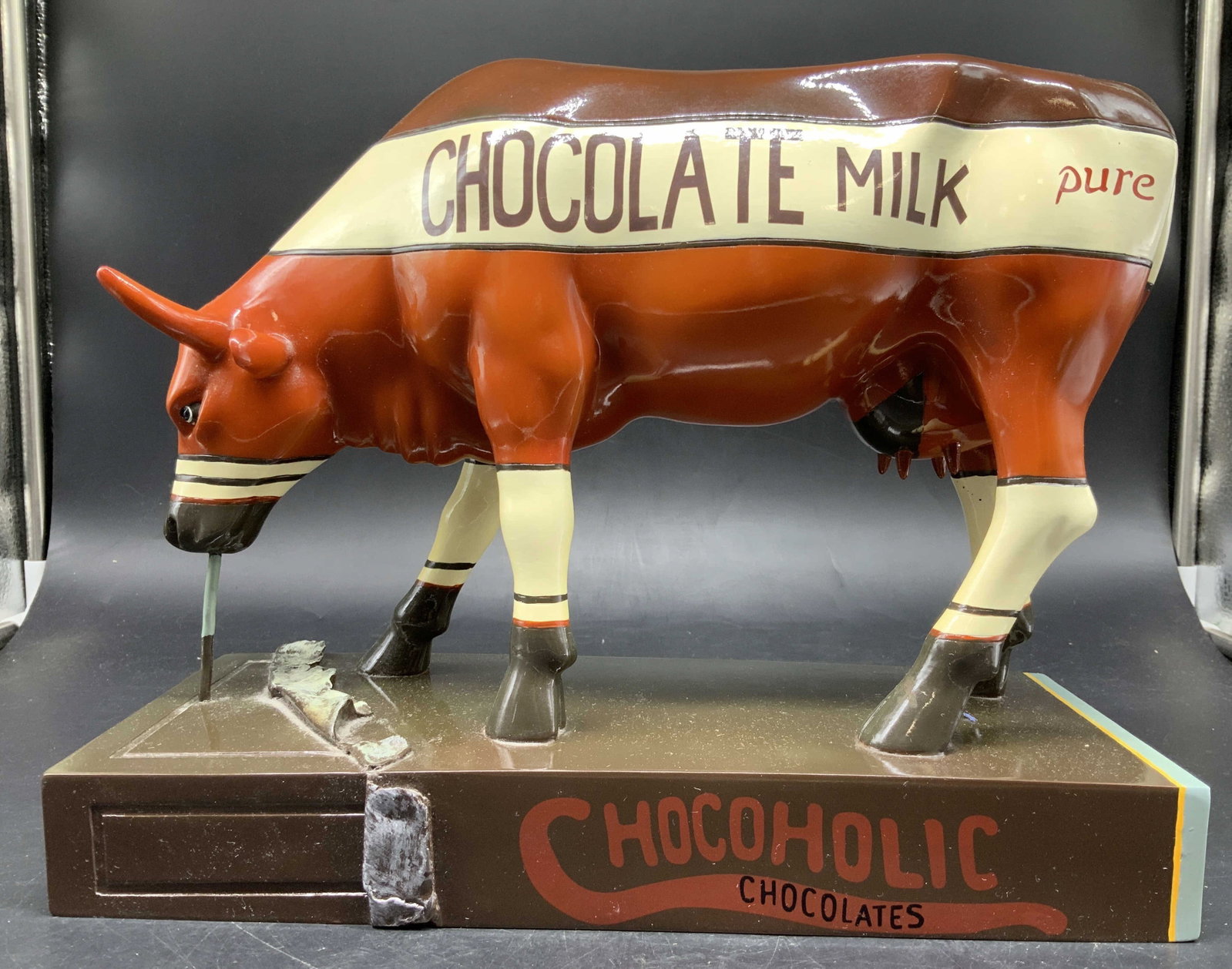 Vntg Judy Tuckness Chocoholic Cow Sculpture (1 of 12)