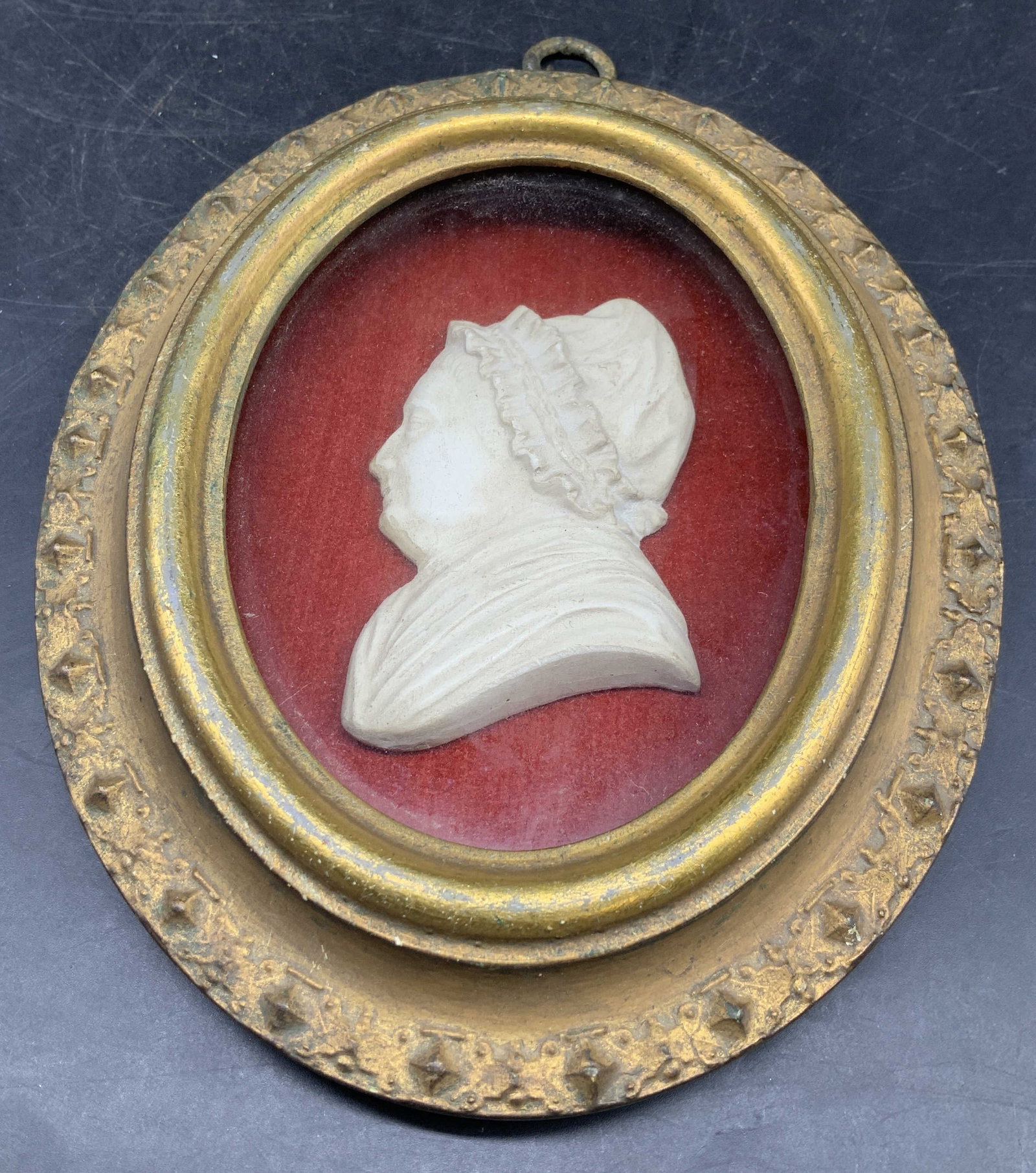 Antq BORGHESE gilt wood framed Chalkware, Italy (1 of 6)