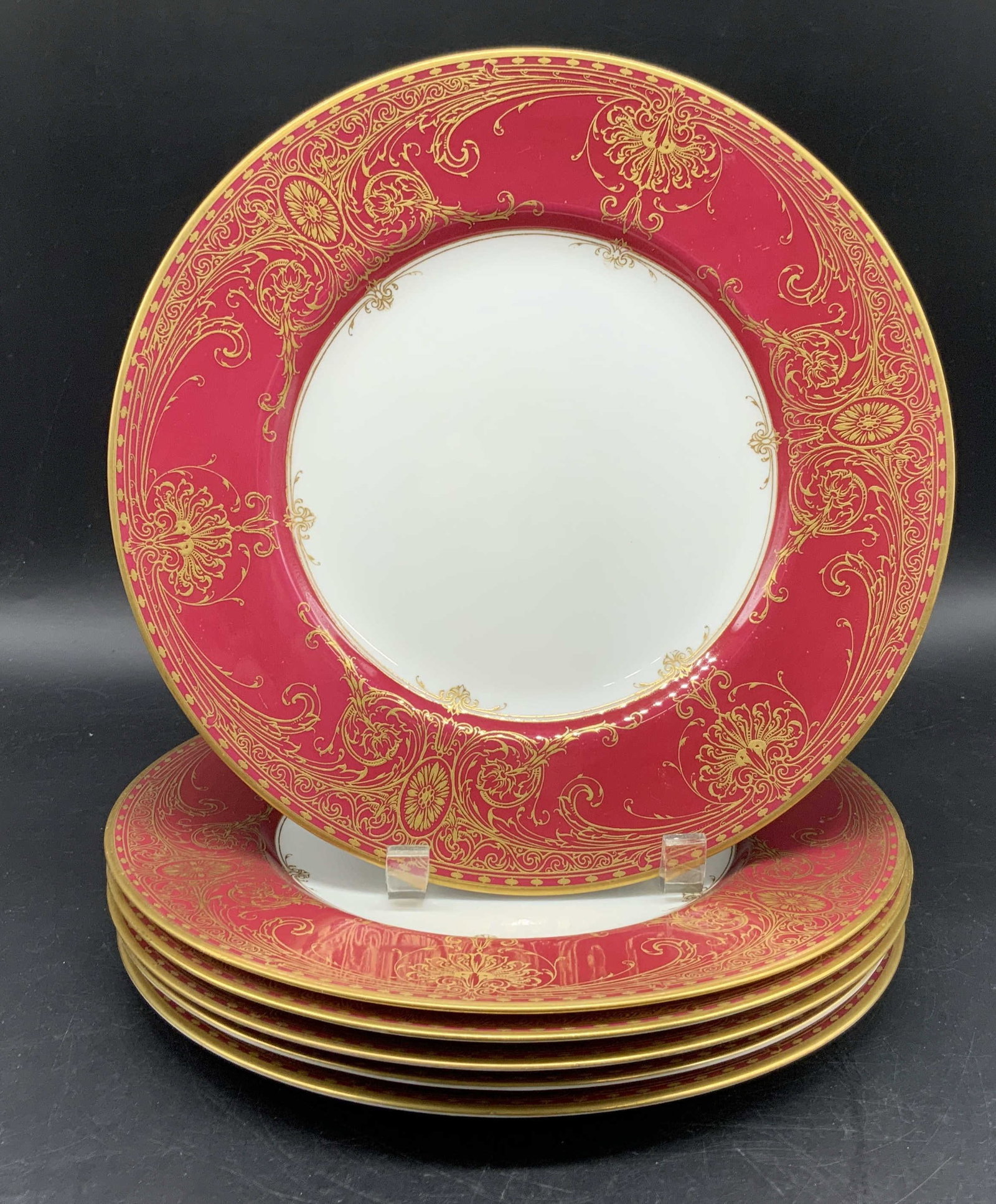 Set 6 Royal Worcester Pompadour Dinner Plates, Eng (1 of 11)