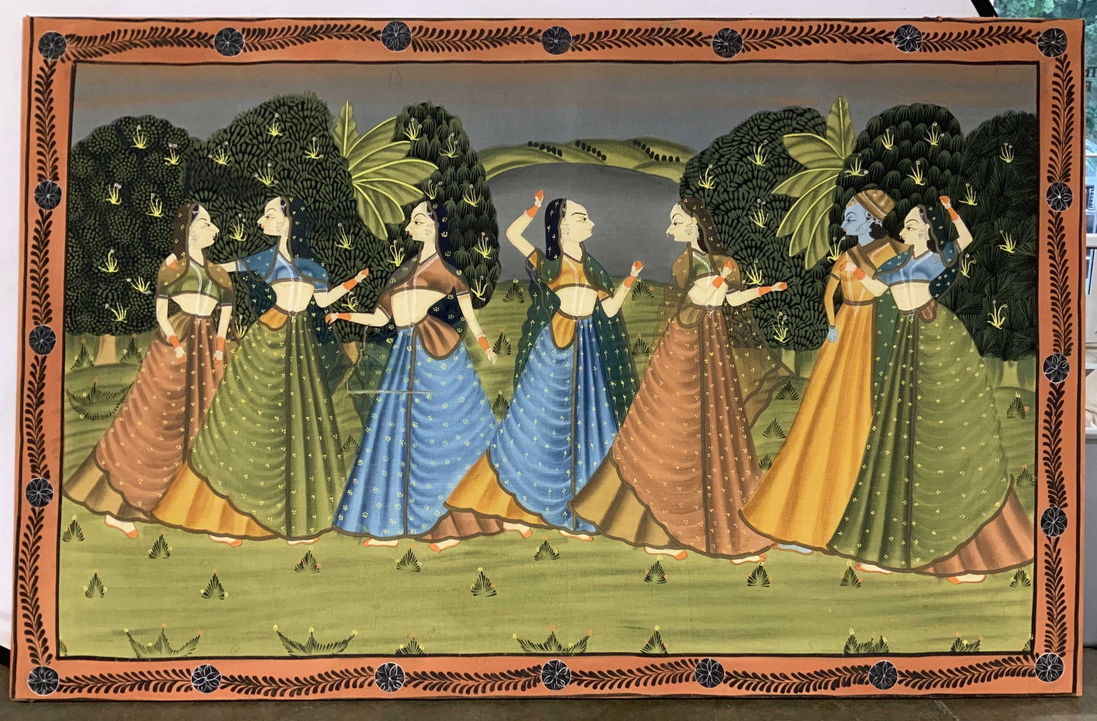 Vntg PICHWAI Hand Painted Silk on Board,