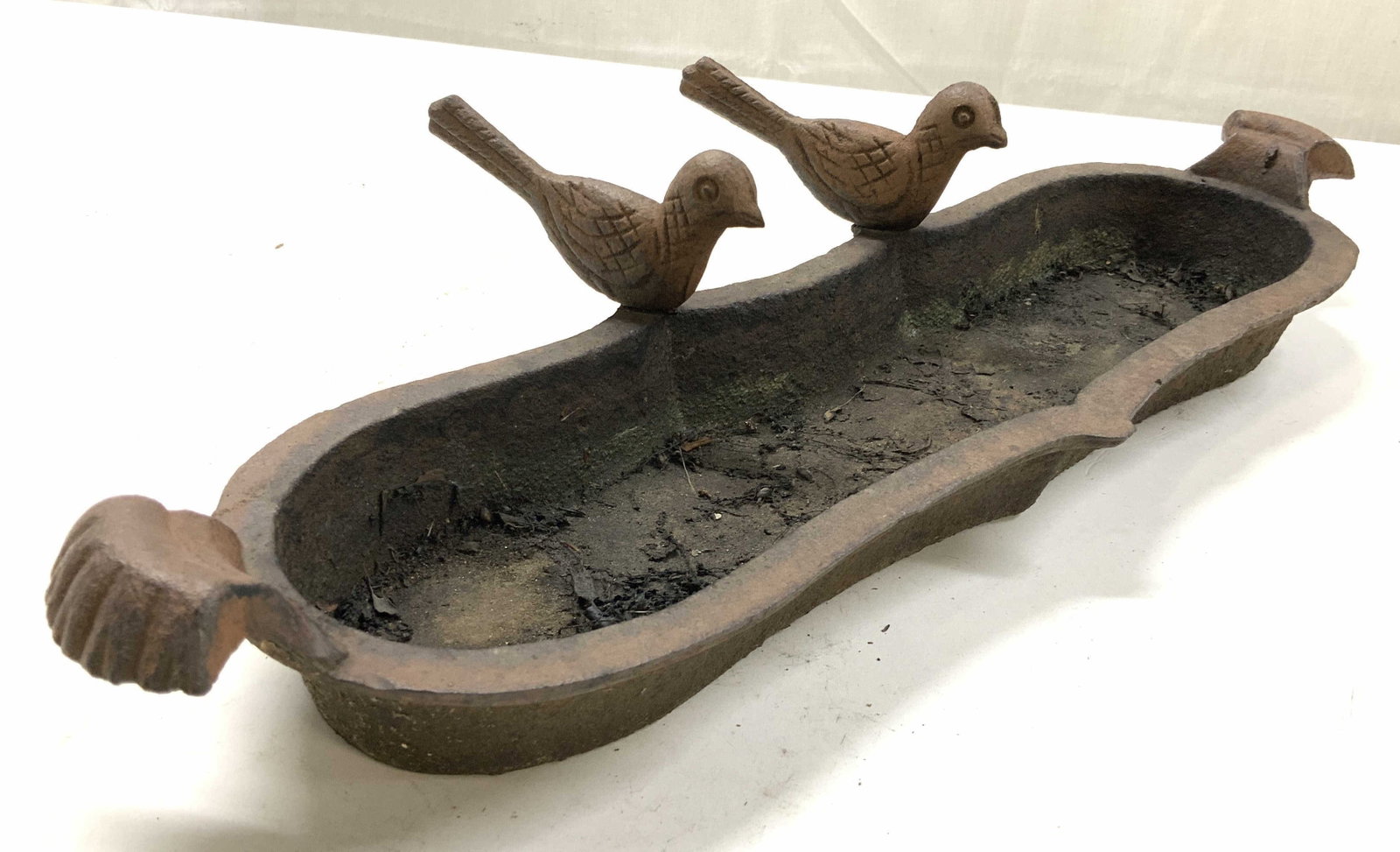 Cast Iron Bird Bath w Bird Figurals